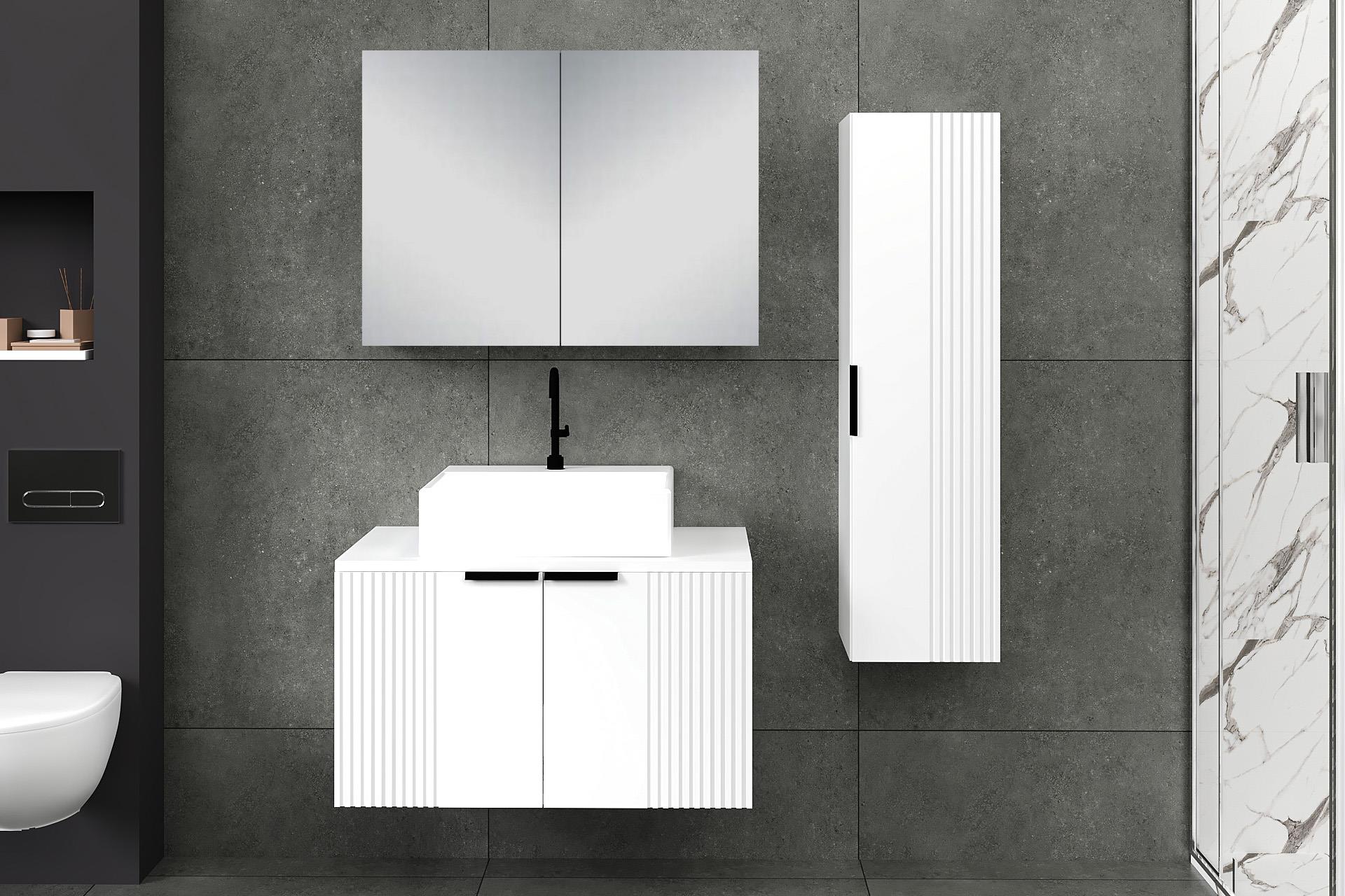 80 cm Chester Banyo Dolabı + 30 cm Boy Dolabı