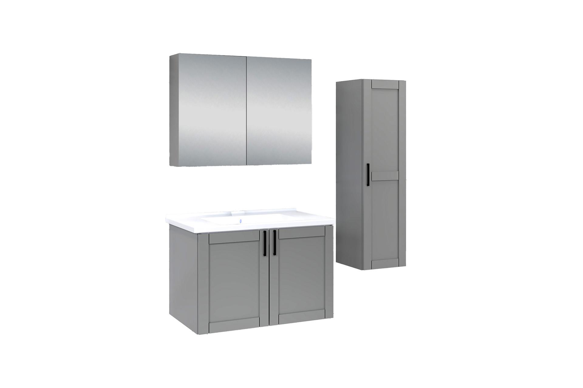 80 cm Riva Banyo Dolabı + 30 cm Riva Boy Dolabı