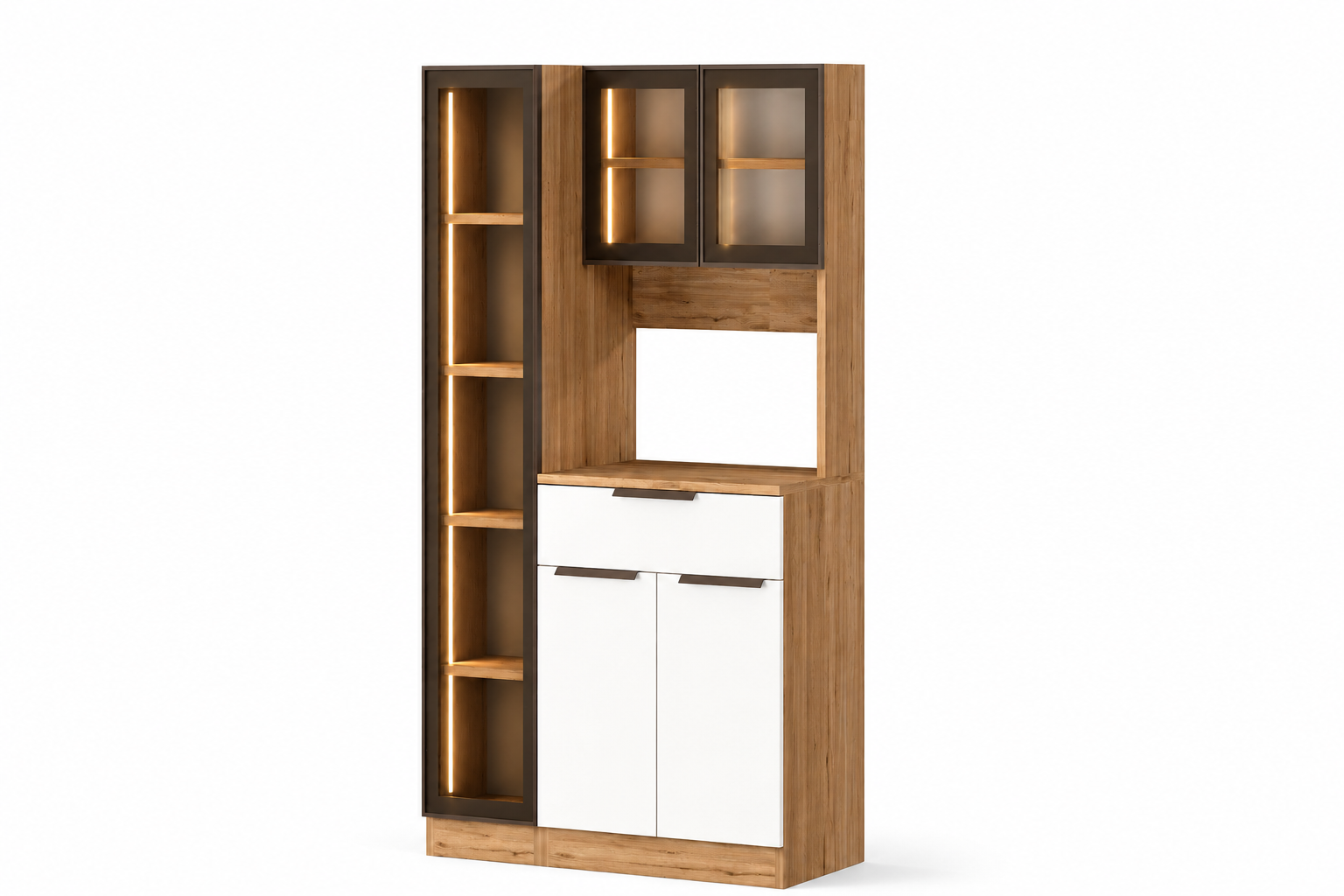 90 CM LEDLİ BROWN ÇOK AMAÇLI DOLAP