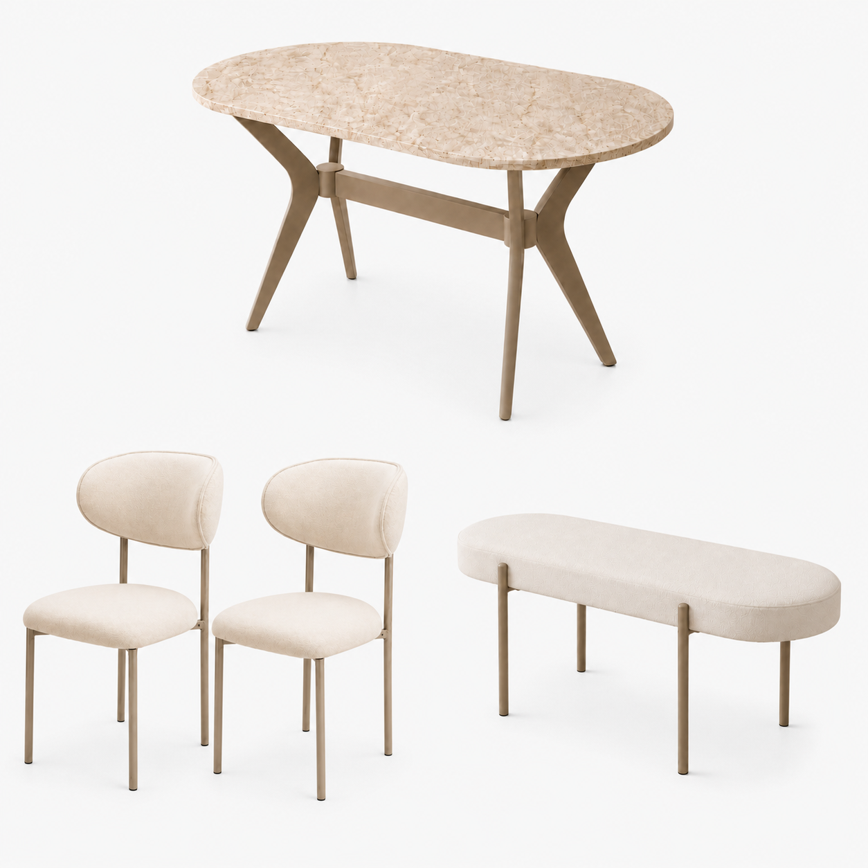 Bing 70x120 Masa Sandalye Bench Takımı