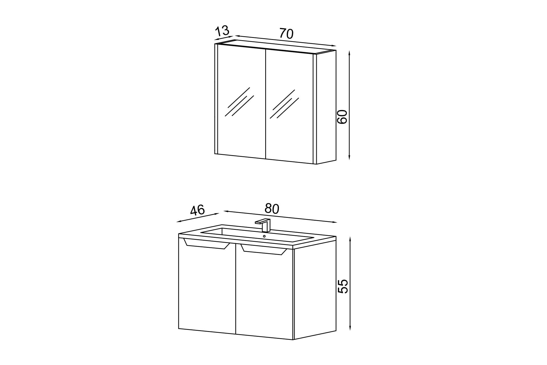 CERO 80 CM BANYO DOLABI