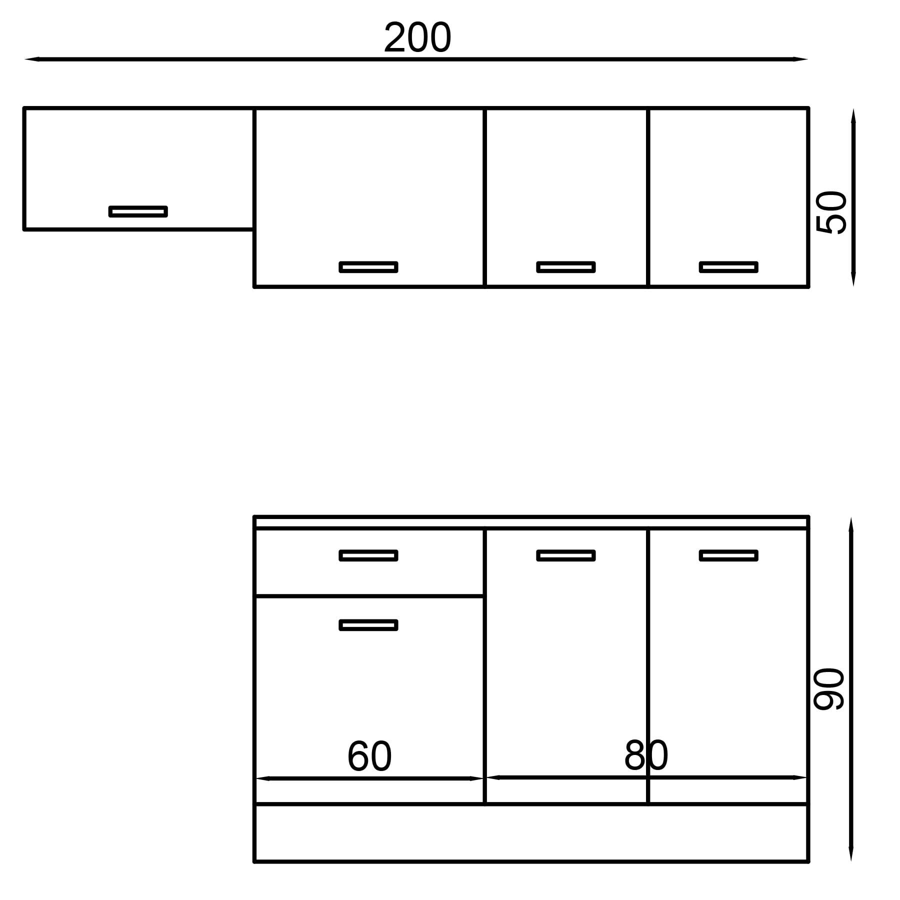 Enkel 200 Cm Aspiratör Modüllü Mutfak