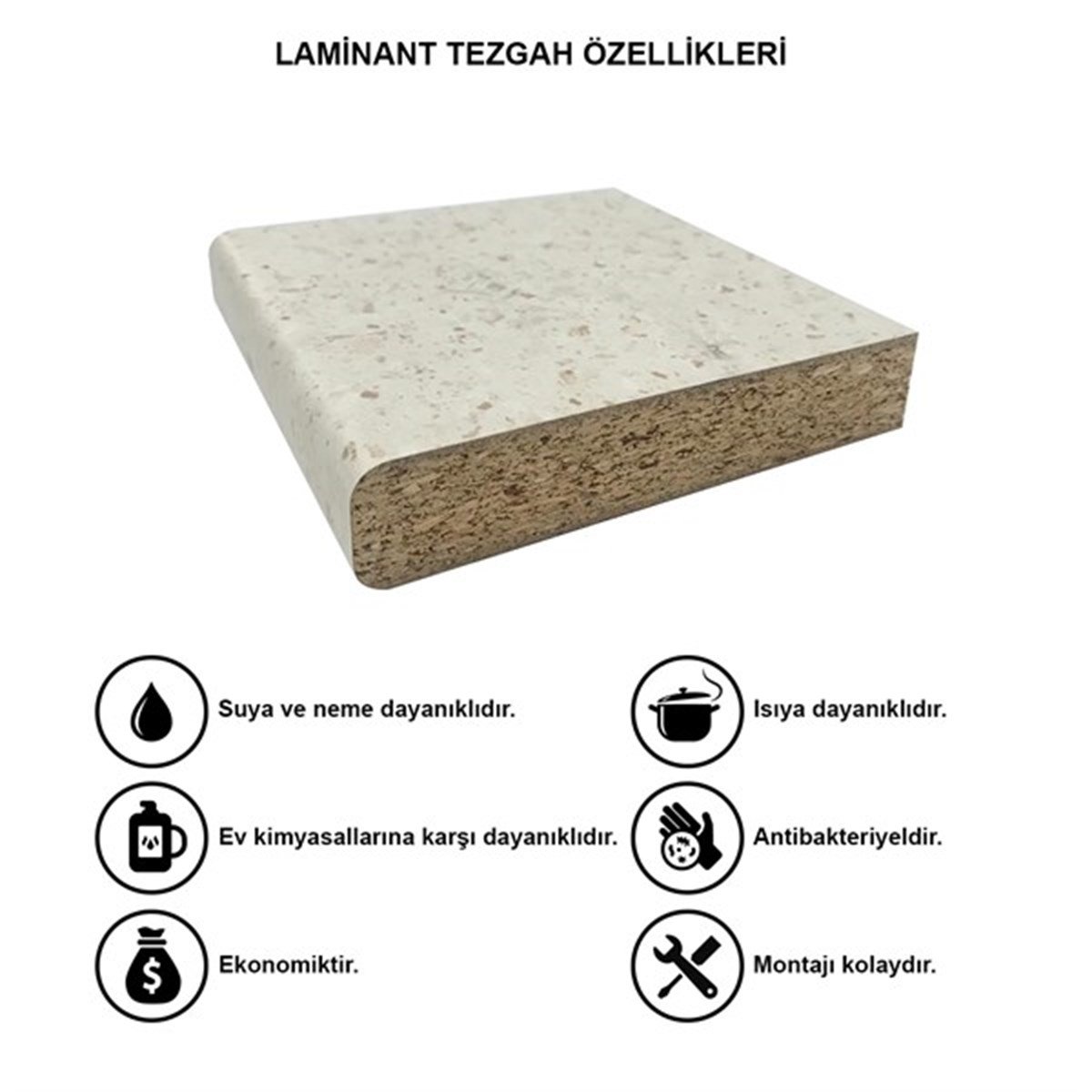 LAMİNANT TEZGAH 271CM KREM