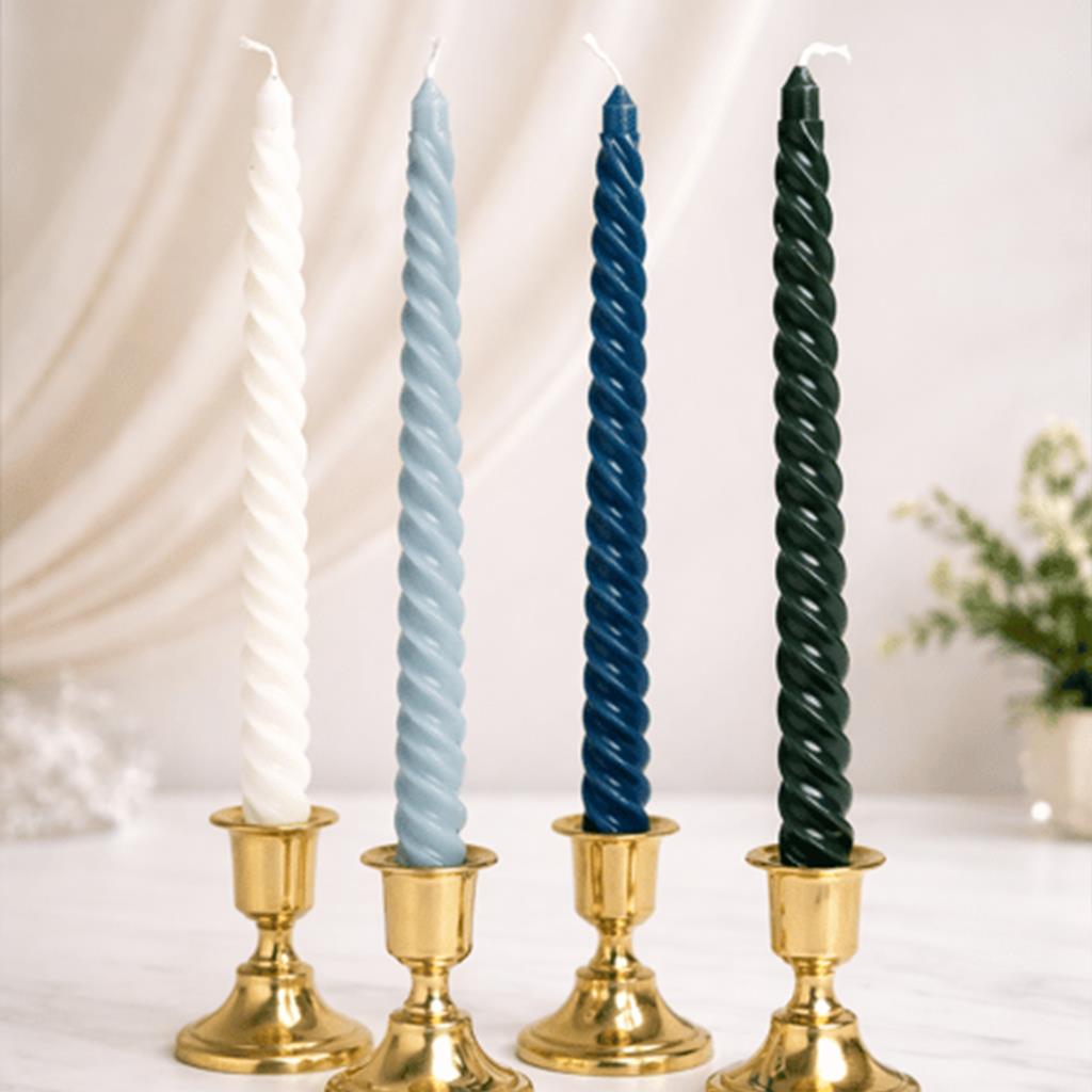 25 cm. 4 Lü Konik Mum X12 