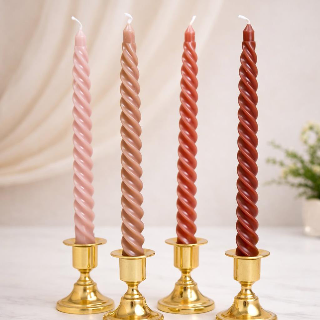 25 cm. 4 Lü Konik Mum X12 