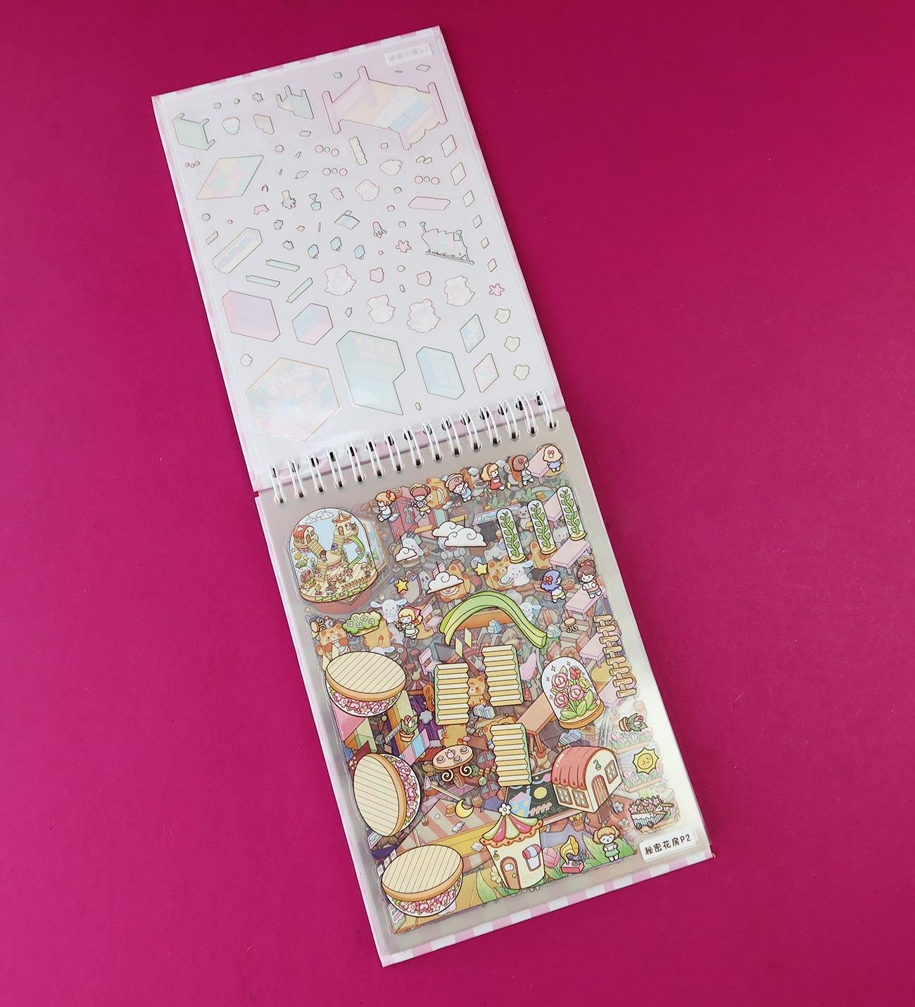 3D 20 Yaprak Etiket 20 Yaprak Tasarım Kartı Sticker Defter x6