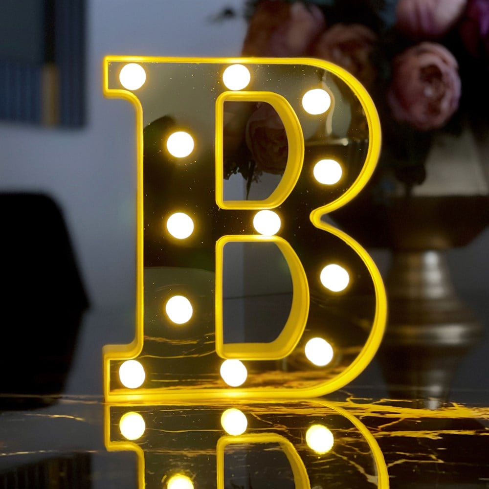 3D Işıklı Led Harf Dekoratif Aydınlatma Büyük Boy B