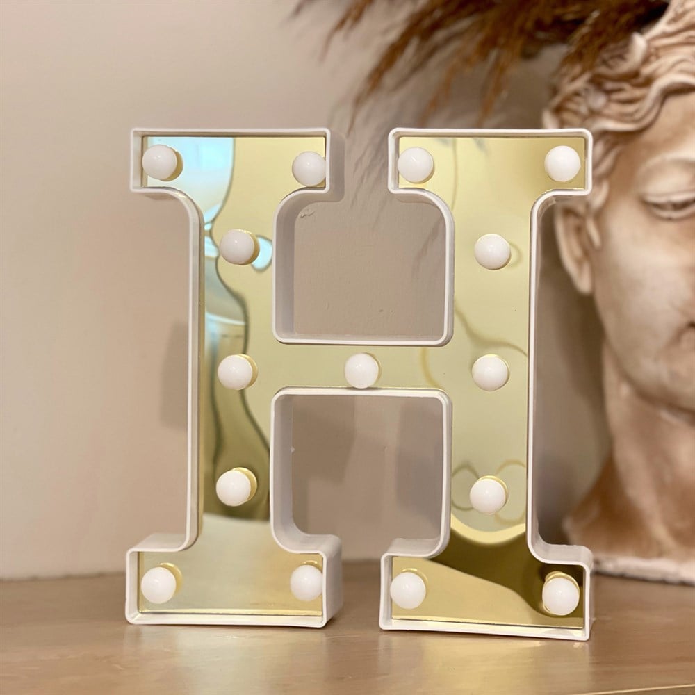 3D Işıklı Led Harf Dekoratif Aydınlatma Büyük Boy H