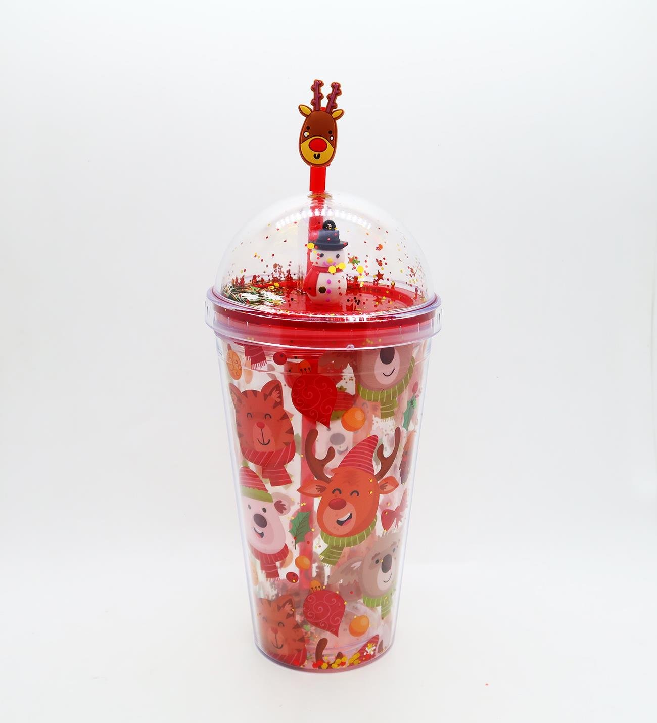 450 ML Yılbaşı Pipetli Bardak