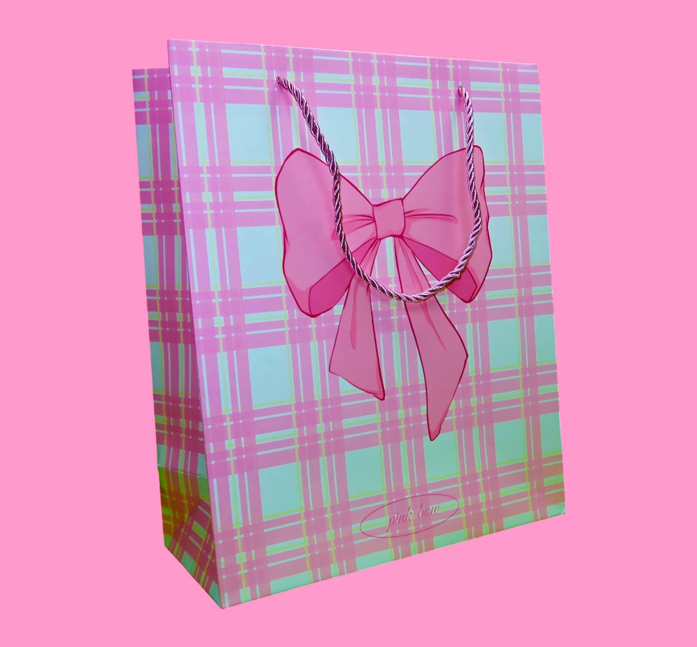 Bam 2100 Fiyonk Tasarımlı Karton Çanta 23x18x10 cm x12