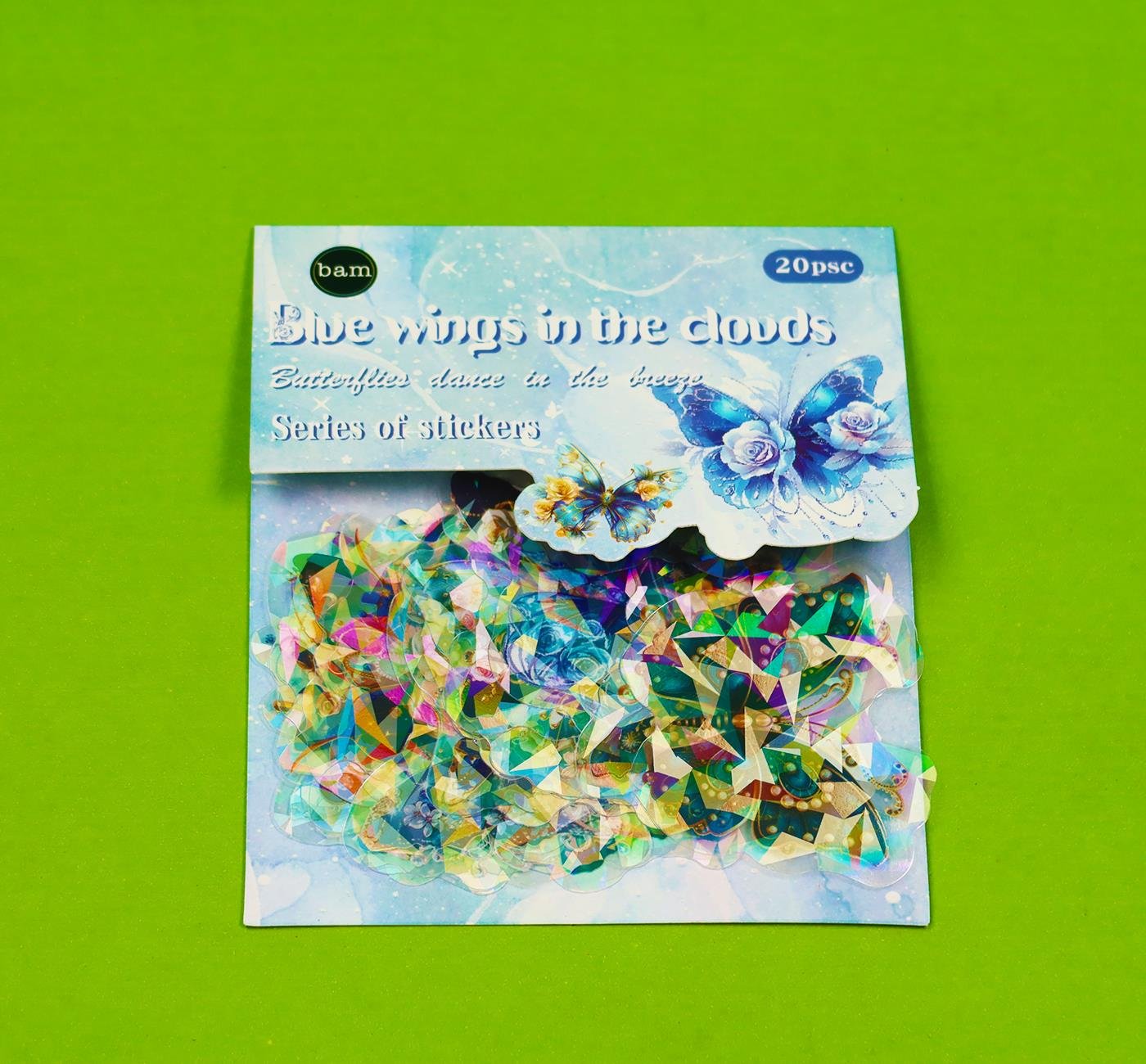 Bam 2108 Kelebek Desenli 6 model 20 li Şeffaf Sticker x12