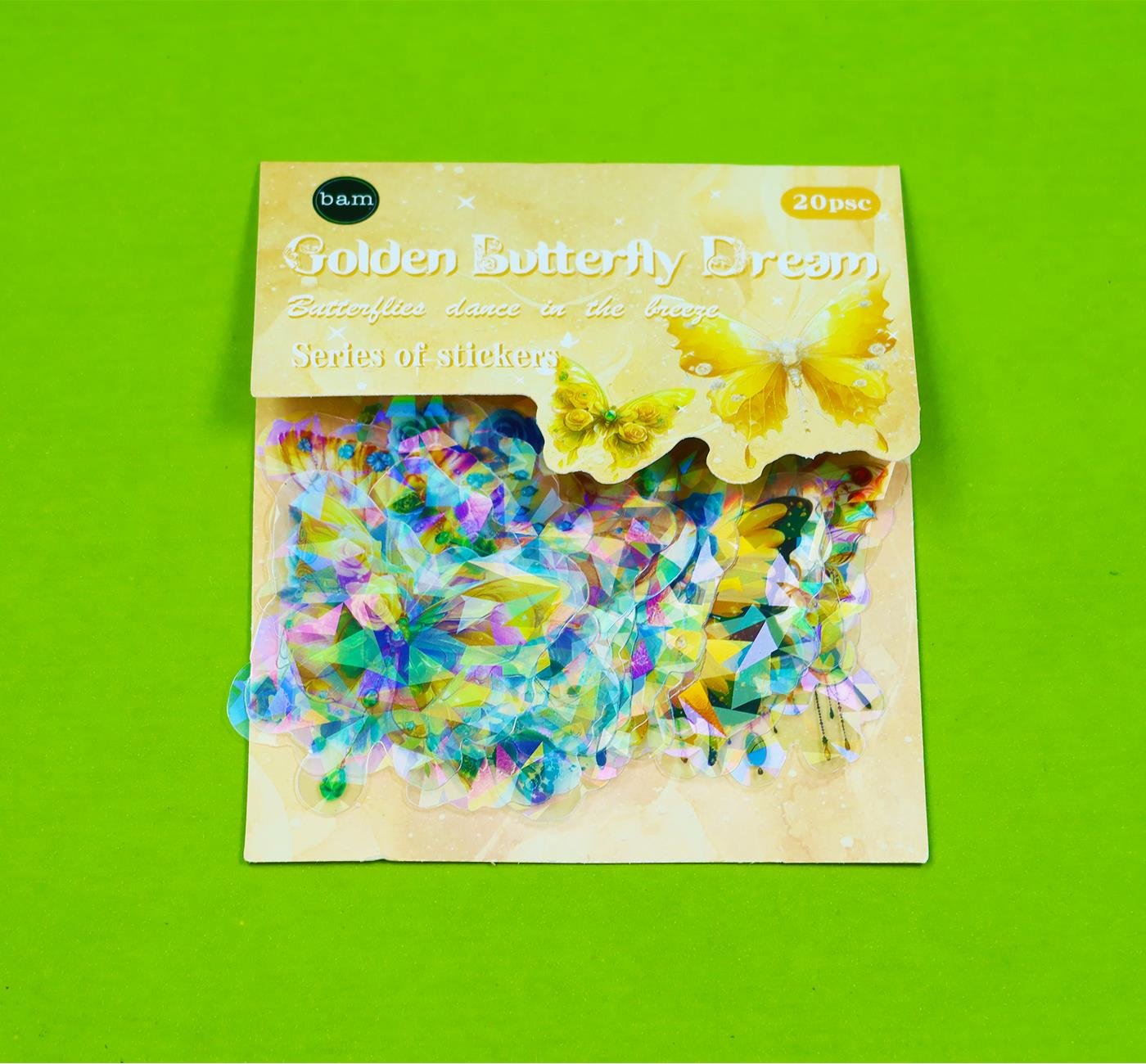 Bam 2108 Kelebek Desenli 6 model 20 li Şeffaf Sticker x12