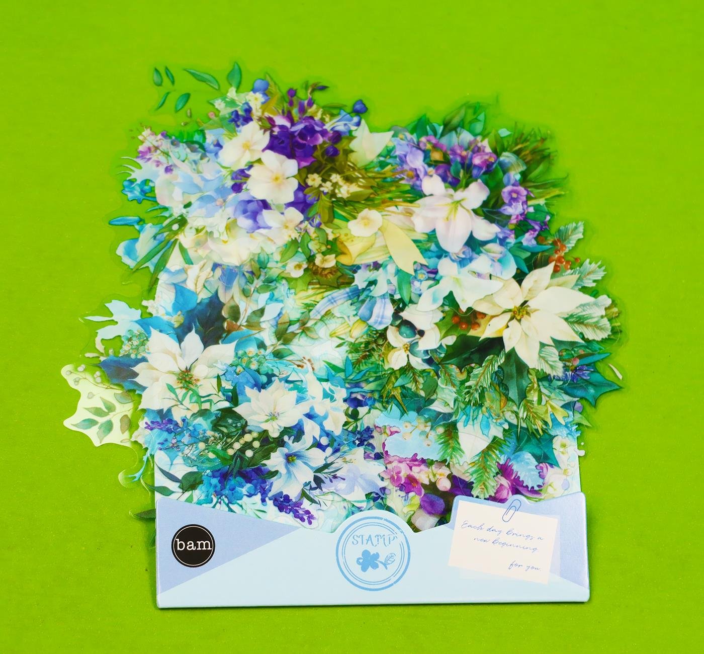 Bam 2109 Çiçek Desenli 6 model 20 li Şeffaf Sticker x12 