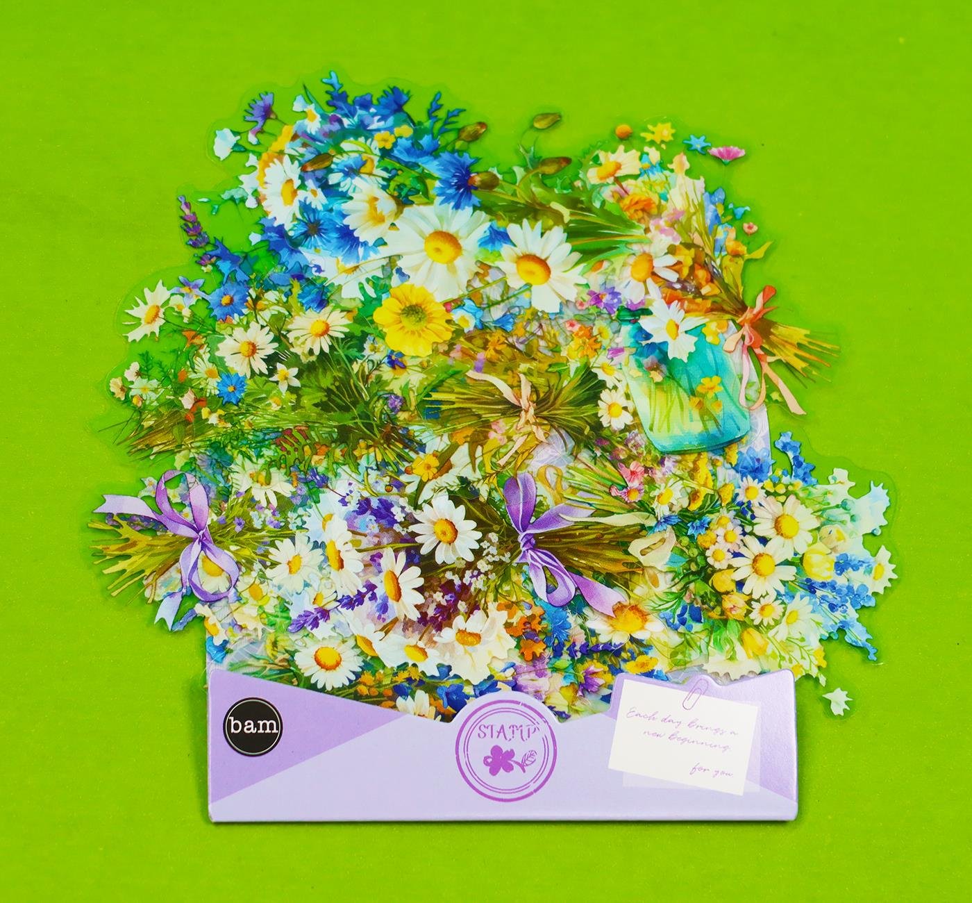 Bam 2109 Çiçek Desenli 6 model 20 li Şeffaf Sticker x12 