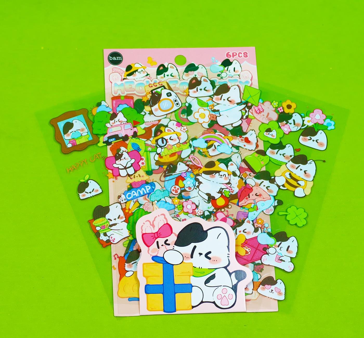 Bam 2110 Ayıcık Desenli 6'lı Sticker x12 