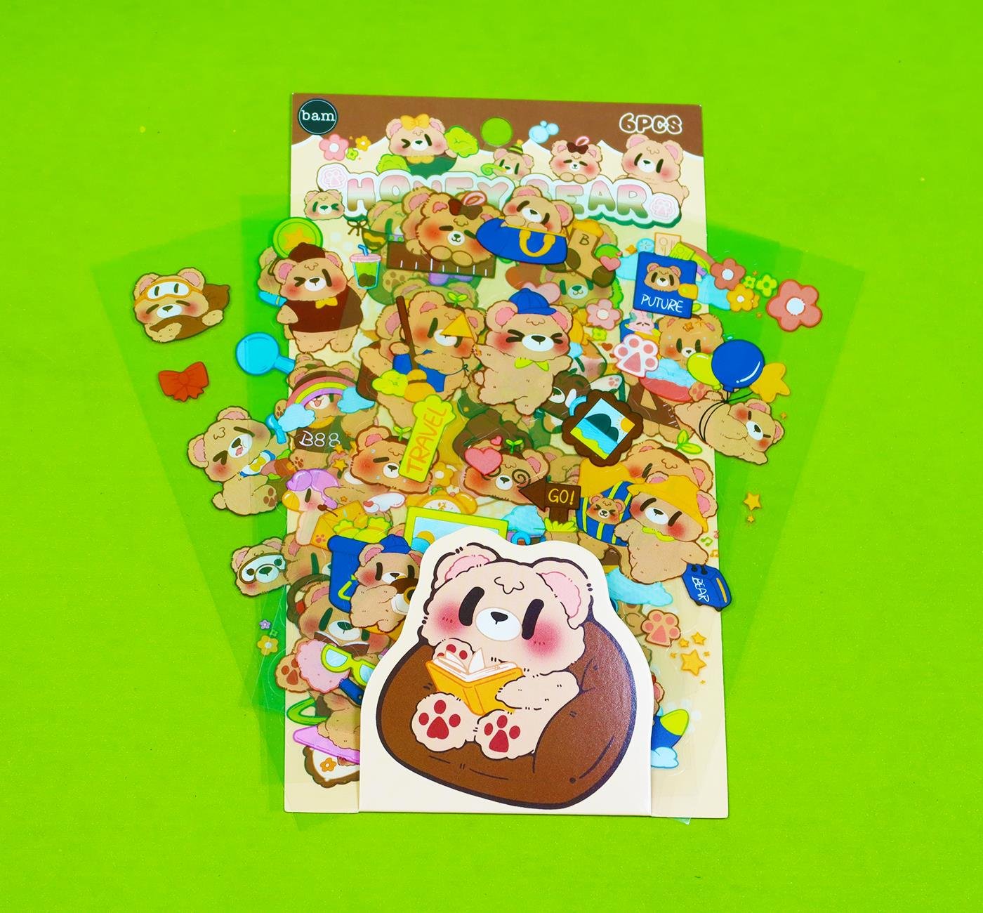 Bam 2110 Ayıcık Desenli 6'lı Sticker x12 