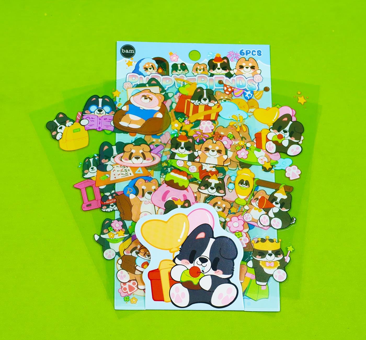 Bam 2110 Ayıcık Desenli 6'lı Sticker x12 