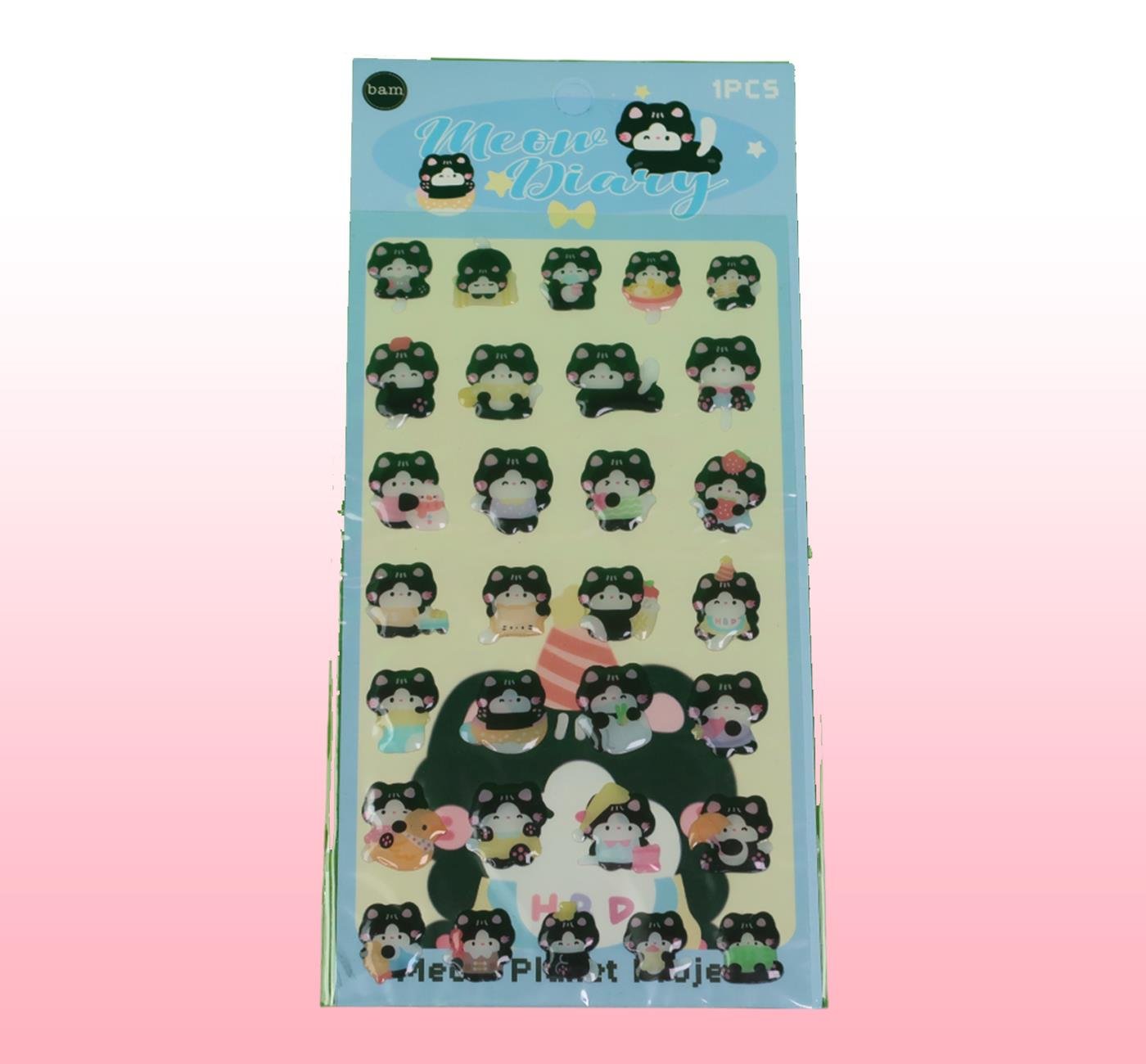 Bam 2113 4 Model Kedi Sticker x12