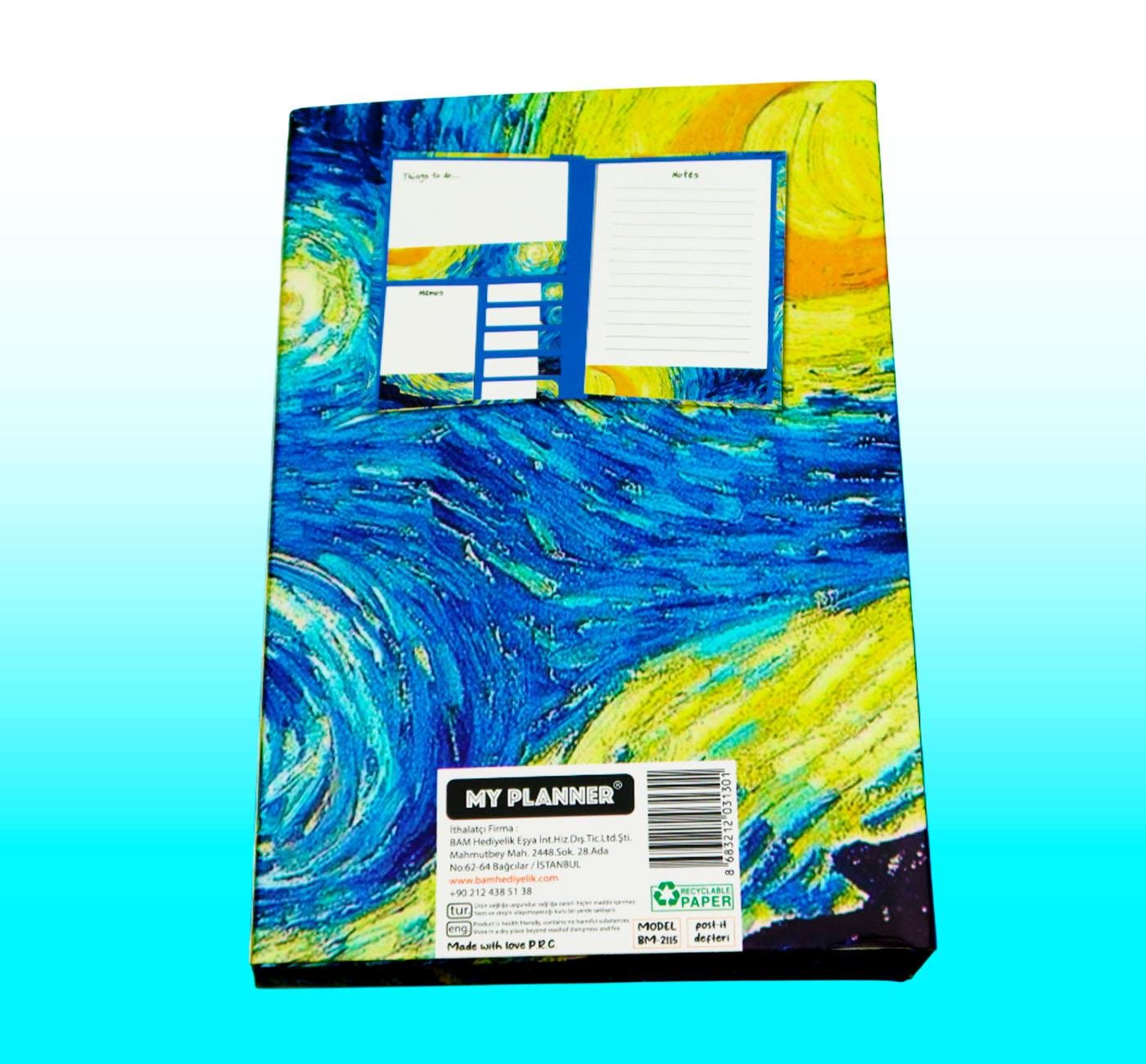 Bam 2115 Van Gogh Tasarımlı Post-it Not Defteri x10
