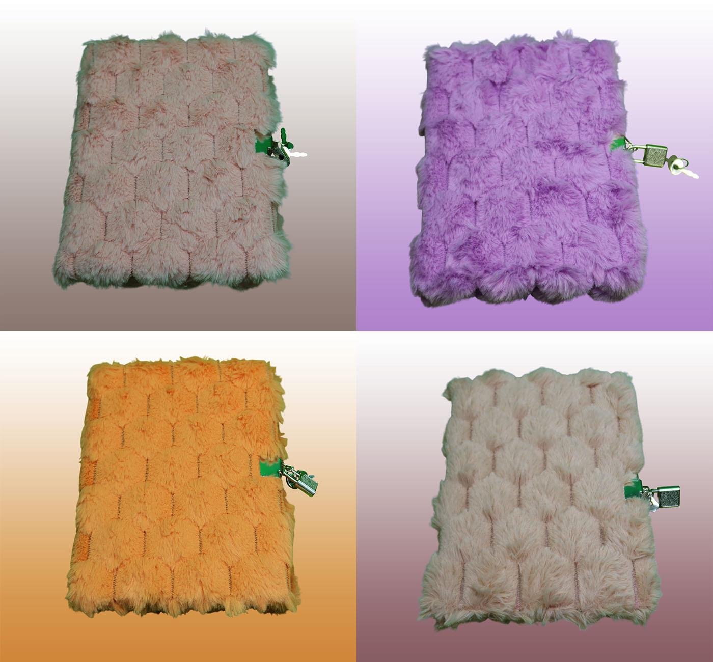 Bam 2117 80 Yaprak Çizgili Kilitli Peluş Defter x4