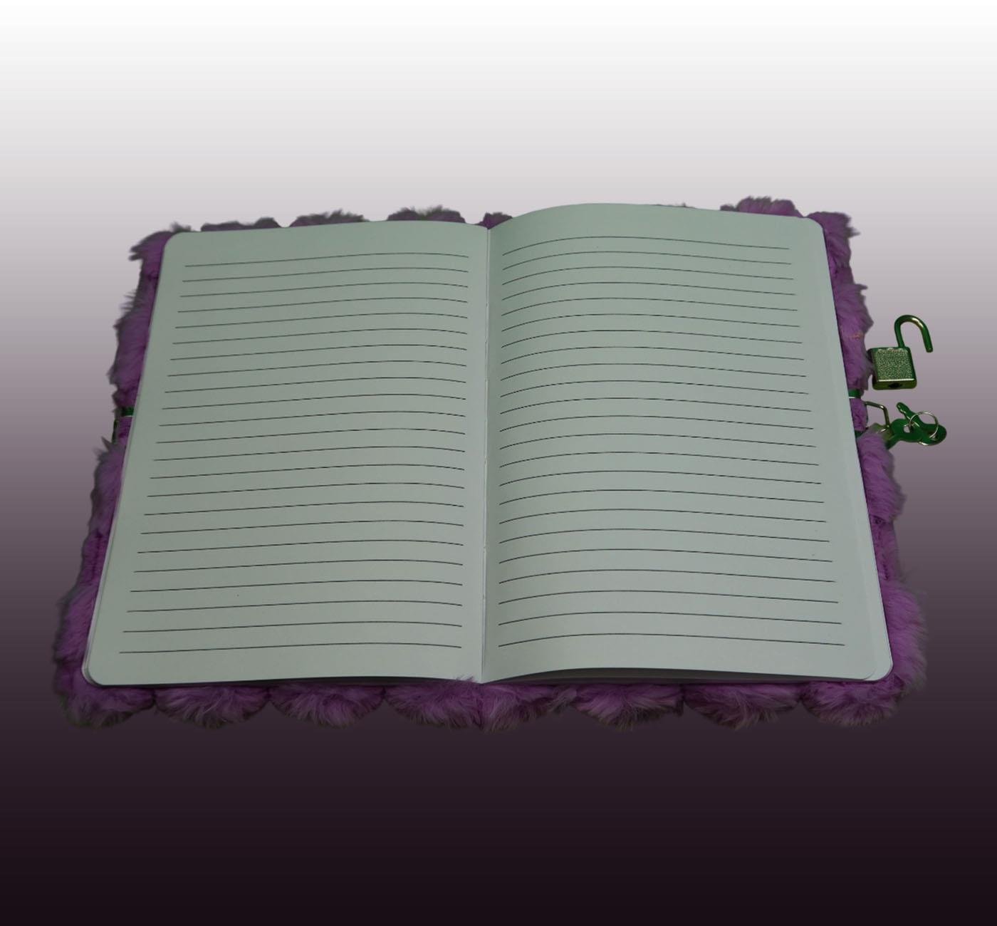 Bam 2117 80 Yaprak Çizgili Kilitli Peluş Defter x4