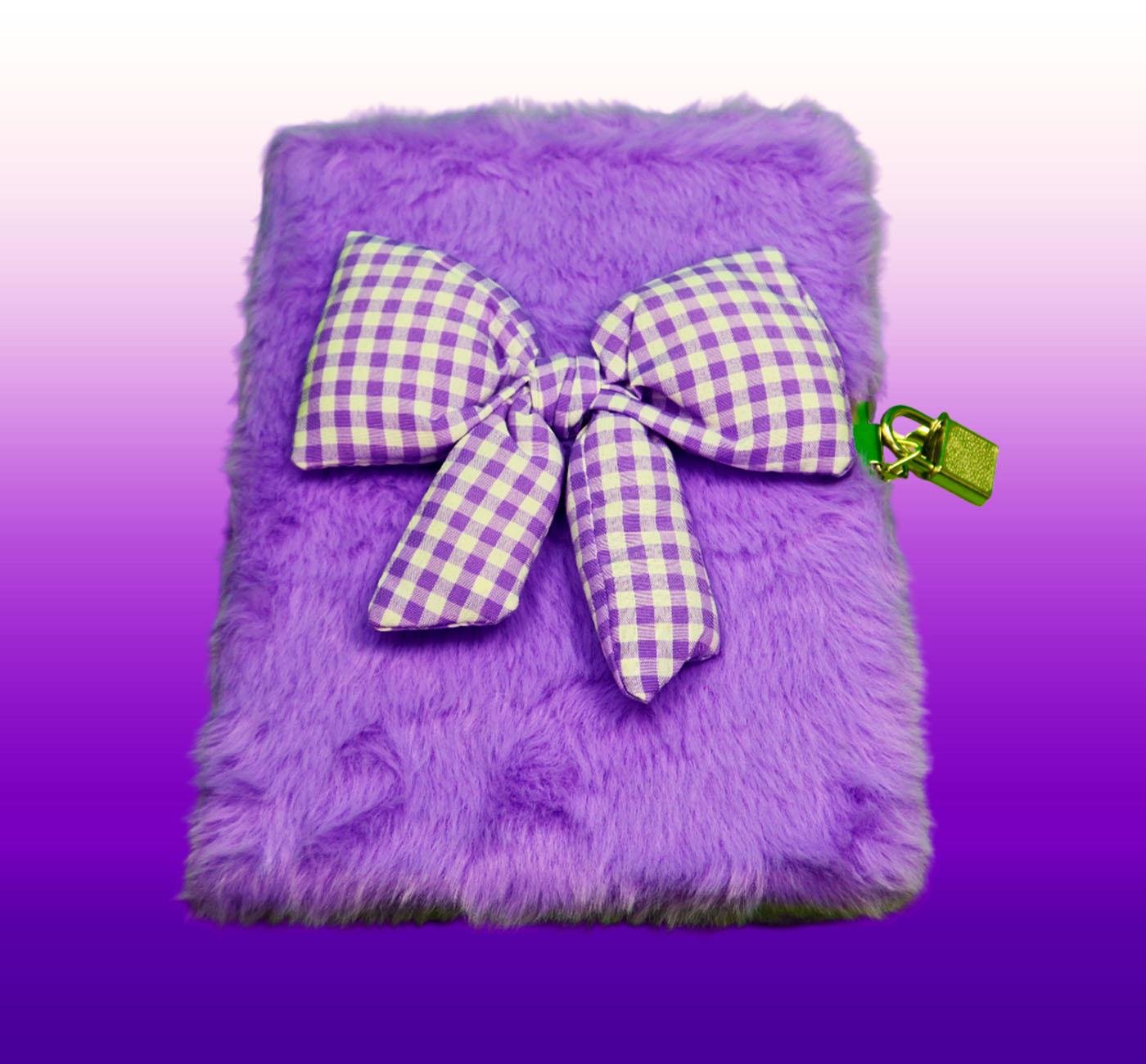 Bam 2118 80 Yaprak Çizgili Kilitli Kurdelalı Peluş Defter x4