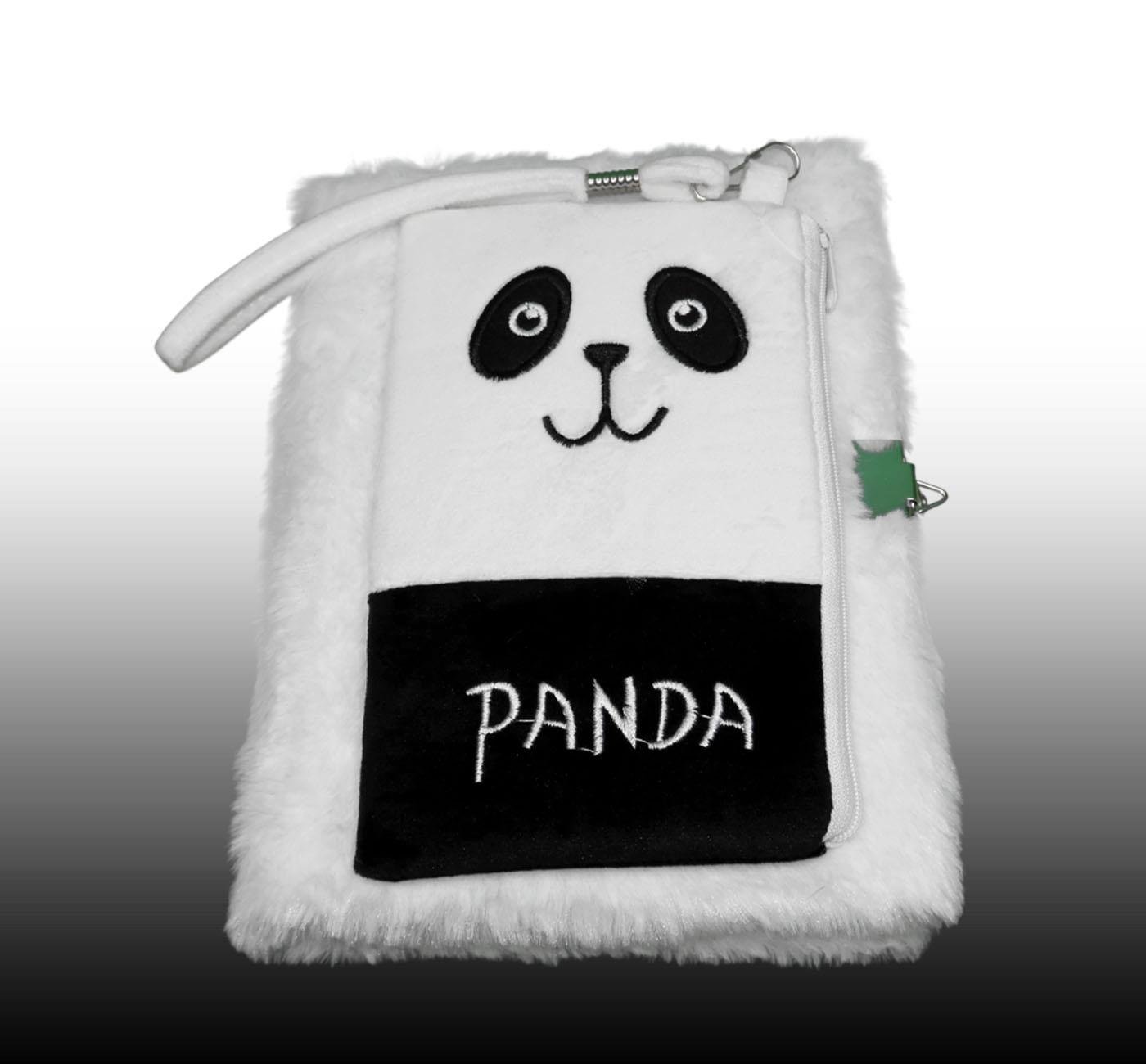 Bam 2119 80 Yaprak Çizgili Kilitli Çantalı Peluş Defter x4