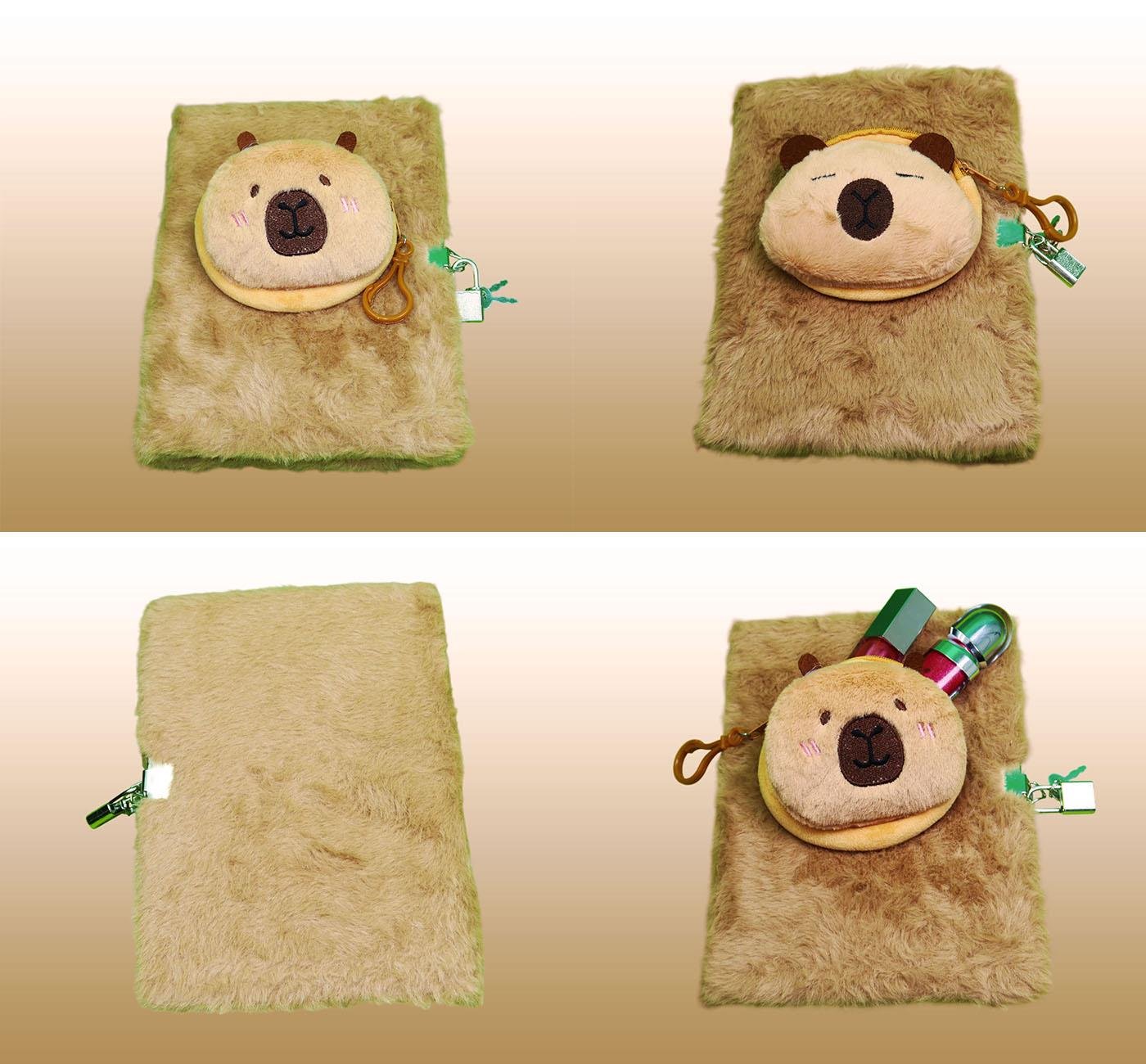 Bam 2120 80 Yaprak Çizgili Kilitli Çantalı Peluş Defter x4