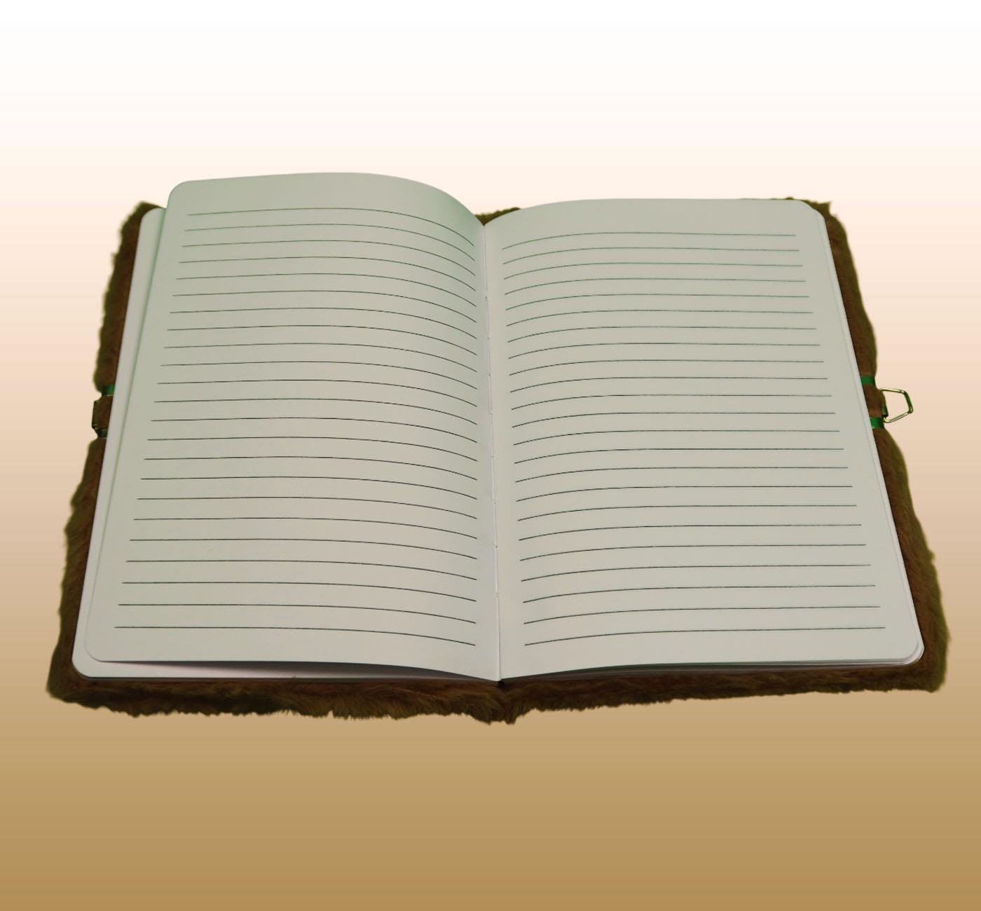 Bam 2120 80 Yaprak Çizgili Kilitli Çantalı Peluş Defter x4