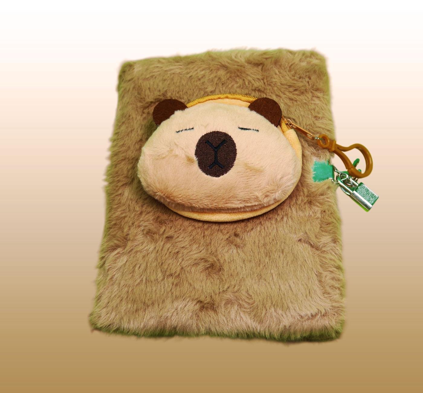 Bam 2120 80 Yaprak Çizgili Kilitli Çantalı Peluş Defter x4