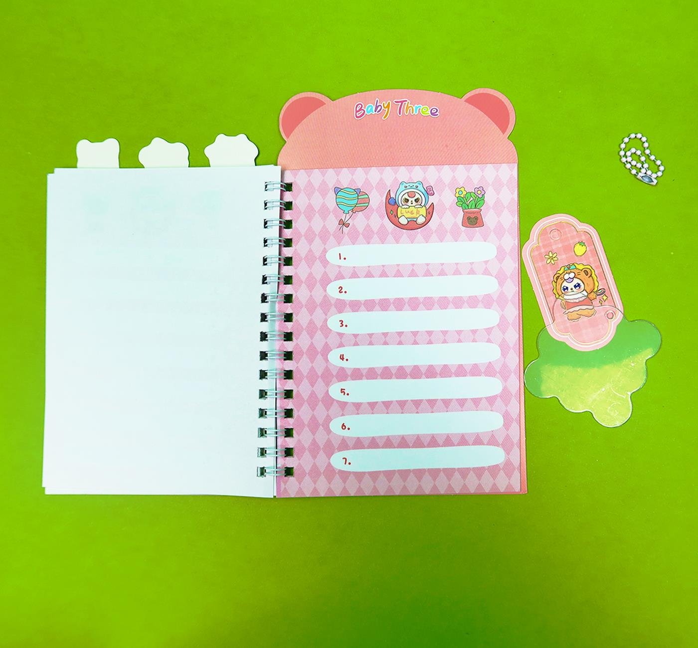 Bam 2128 24 sayfa Yandan spiralli Sticker anahtarlık defter x24