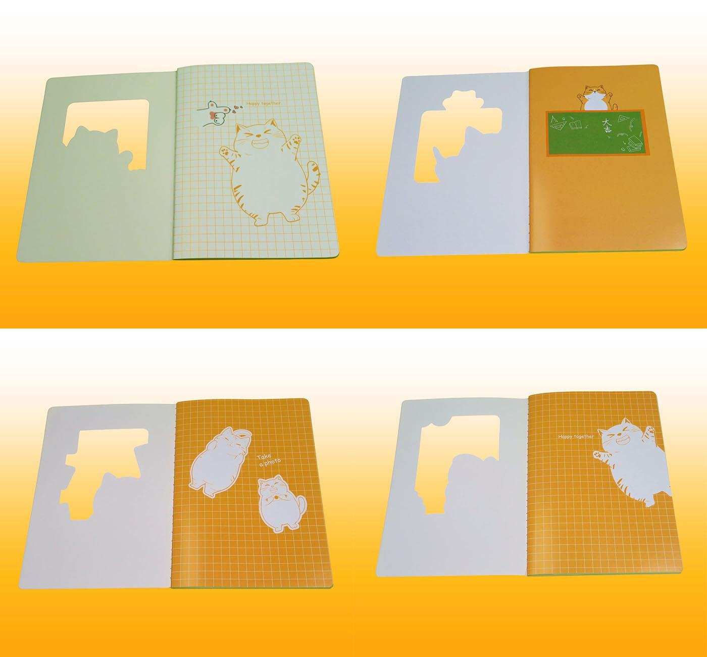 Bam 2173 Kedi Tasarımlı Çizgisiz Defter x12