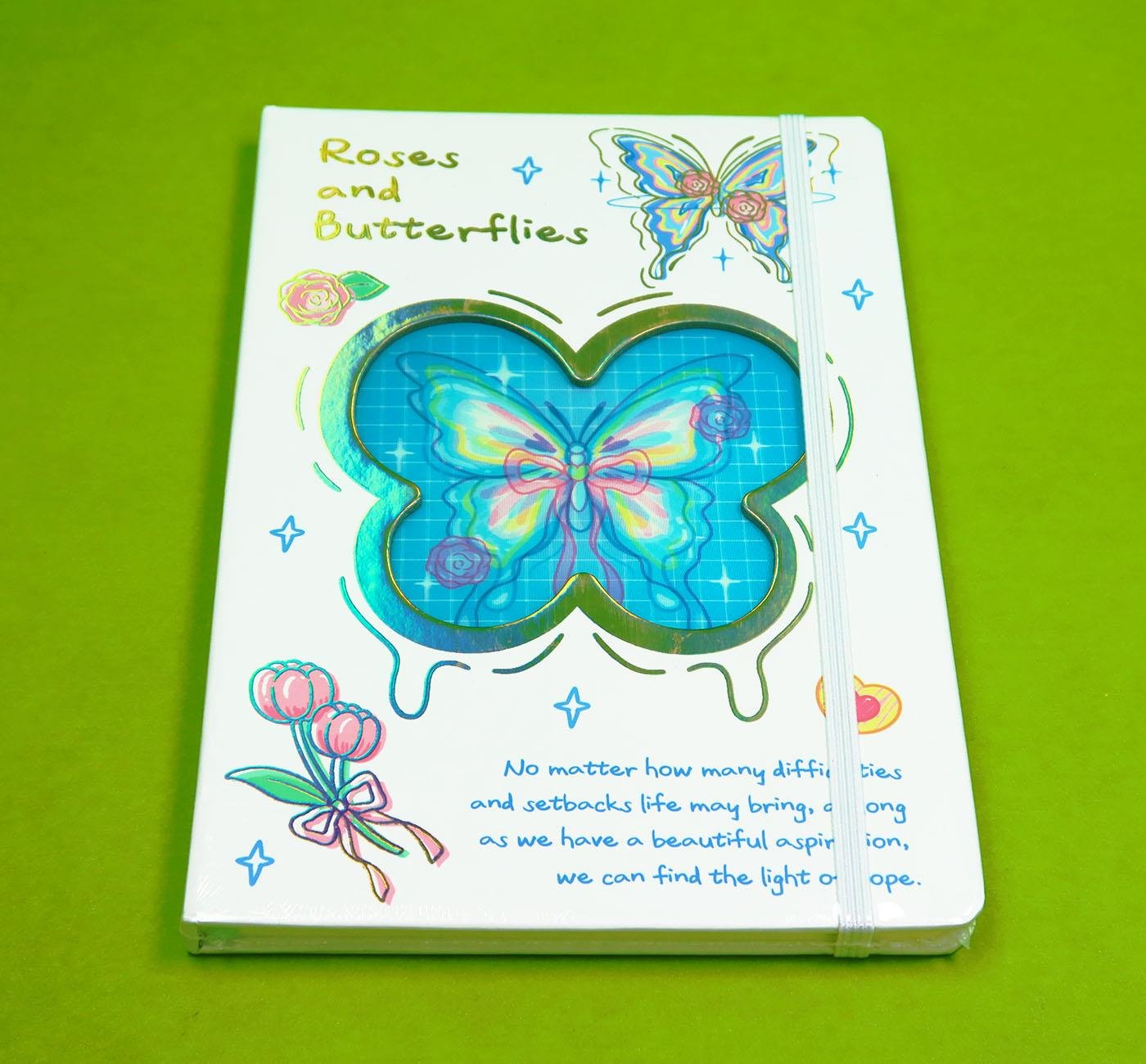 Bam 2177 Kelebek Tasarımlı Hologram Kapaklı Defter x 16