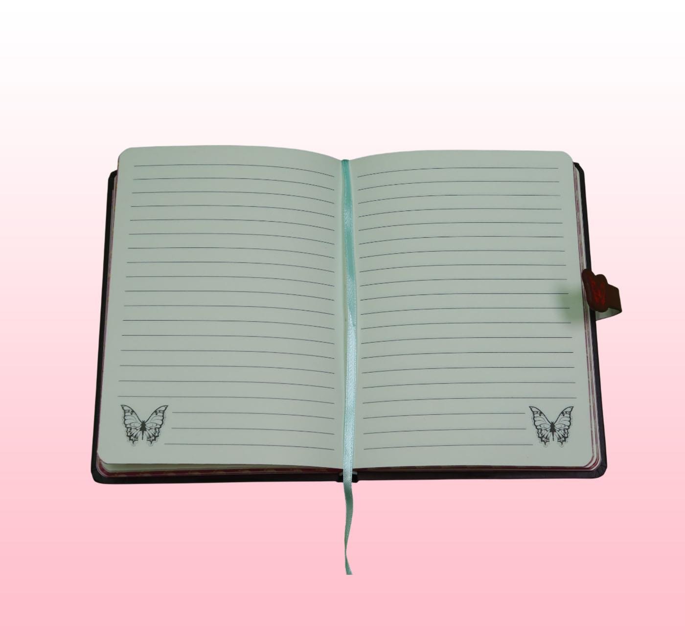 Bam 2179 Kelebek Tasarımlı Mıknatıs Kapaklı Defter x12