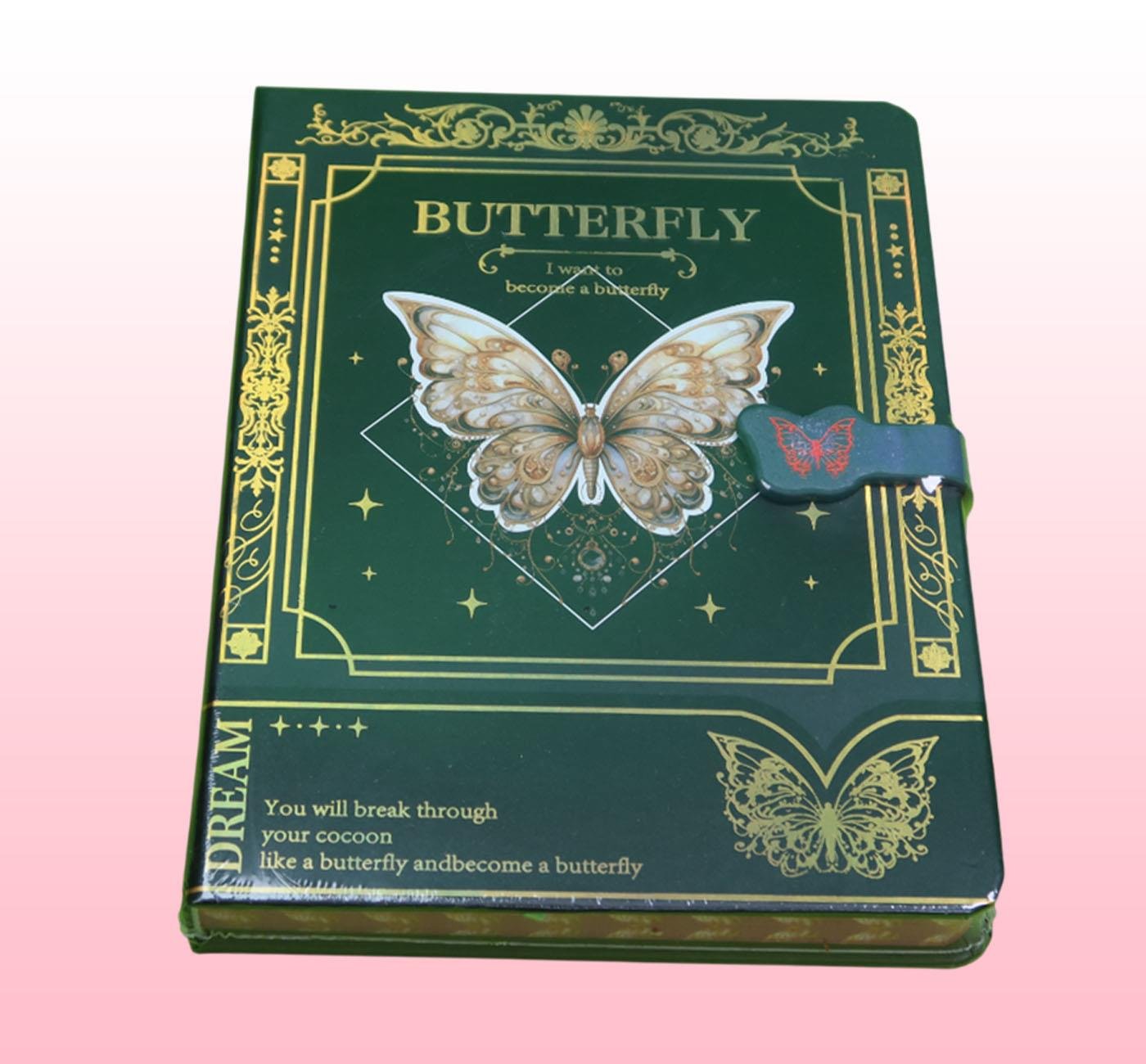 Bam 2179 Kelebek Tasarımlı Mıknatıs Kapaklı Defter x12