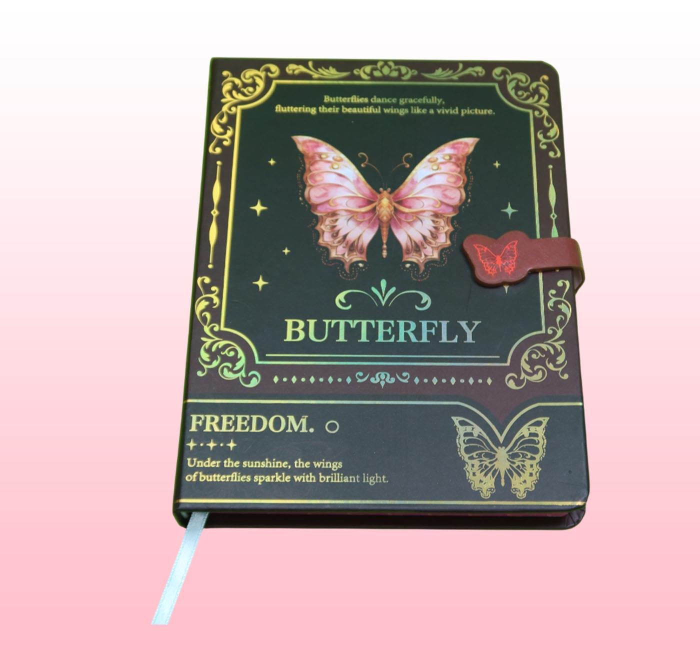 Bam 2179 Kelebek Tasarımlı Mıknatıs Kapaklı Defter x12