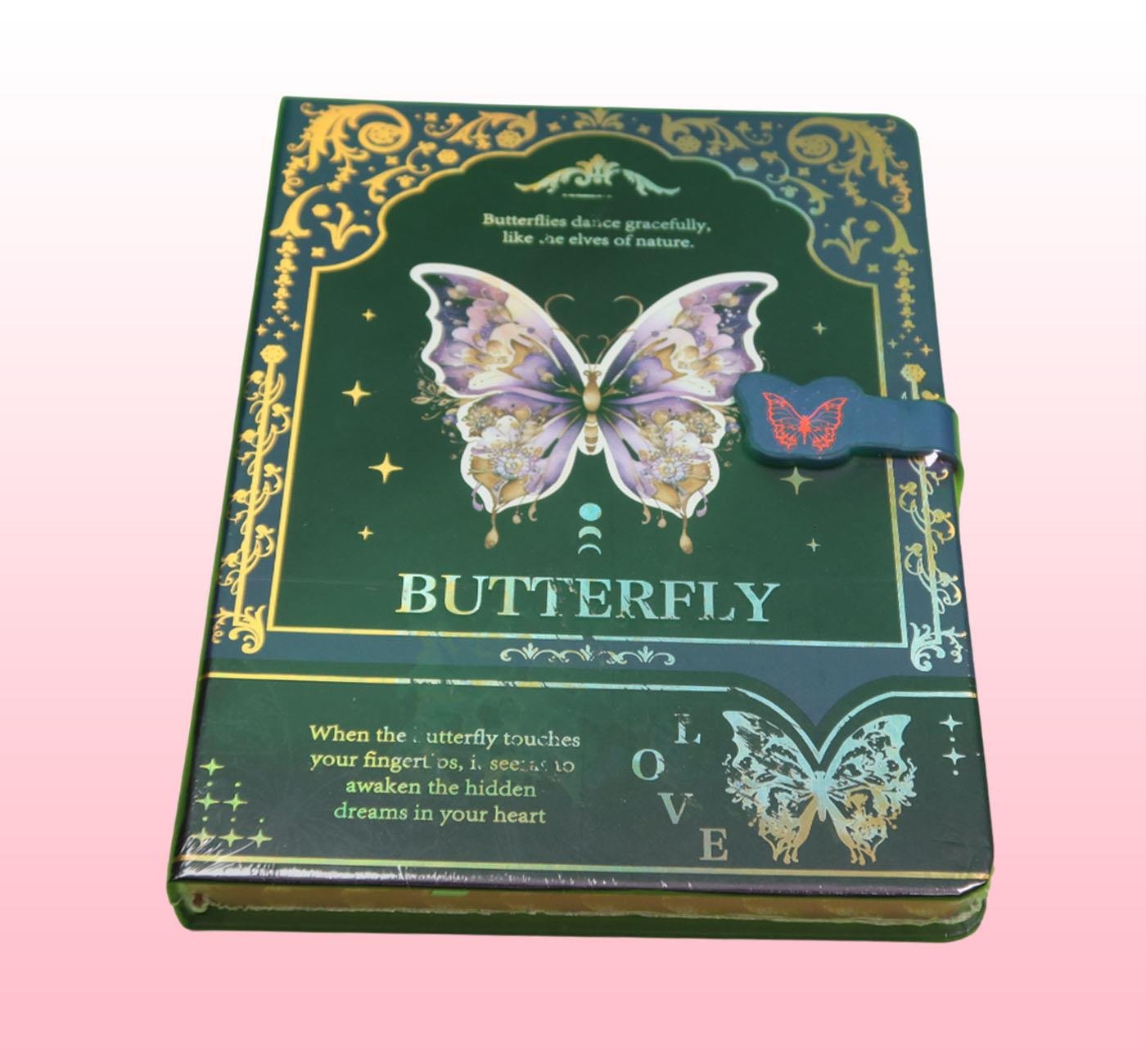 Bam 2179 Kelebek Tasarımlı Mıknatıs Kapaklı Defter x12