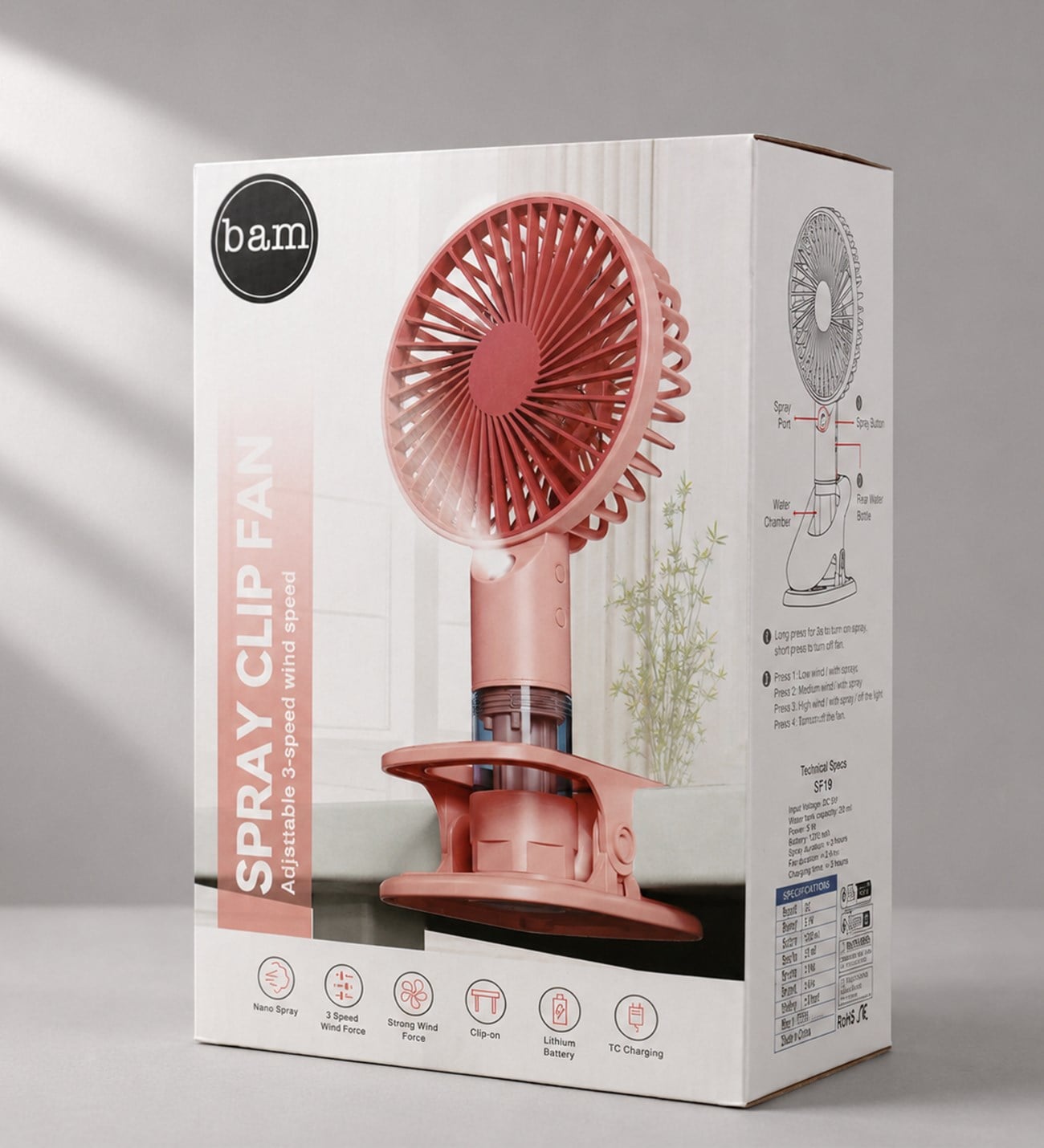 Bam MZL-39 TEK KADEMELİ ŞARJLI EL FANI