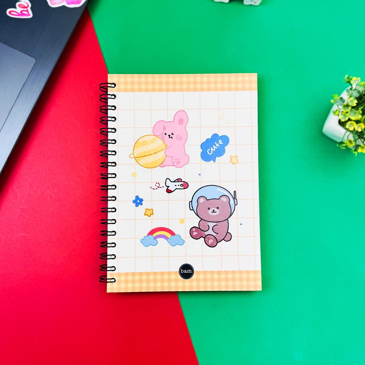 Bear Cute Tasarımlı Spiralli Defter