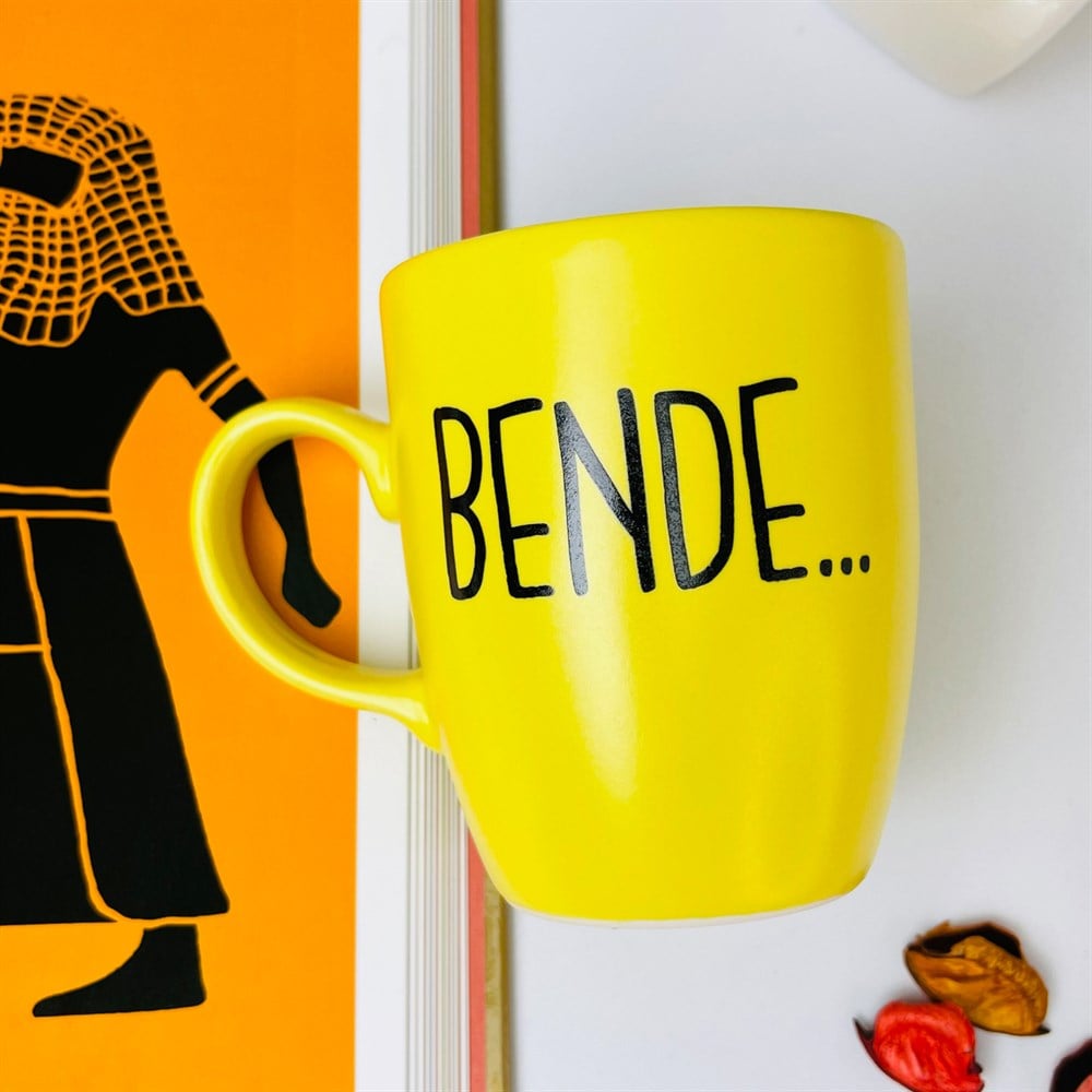 Bende... Tasarımlı Sarı Kupa Toptan