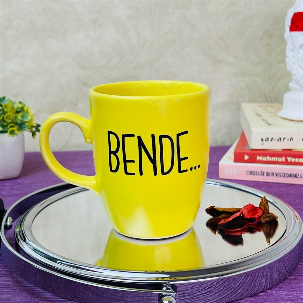 Bende... Tasarımlı Sarı Kupa Toptan