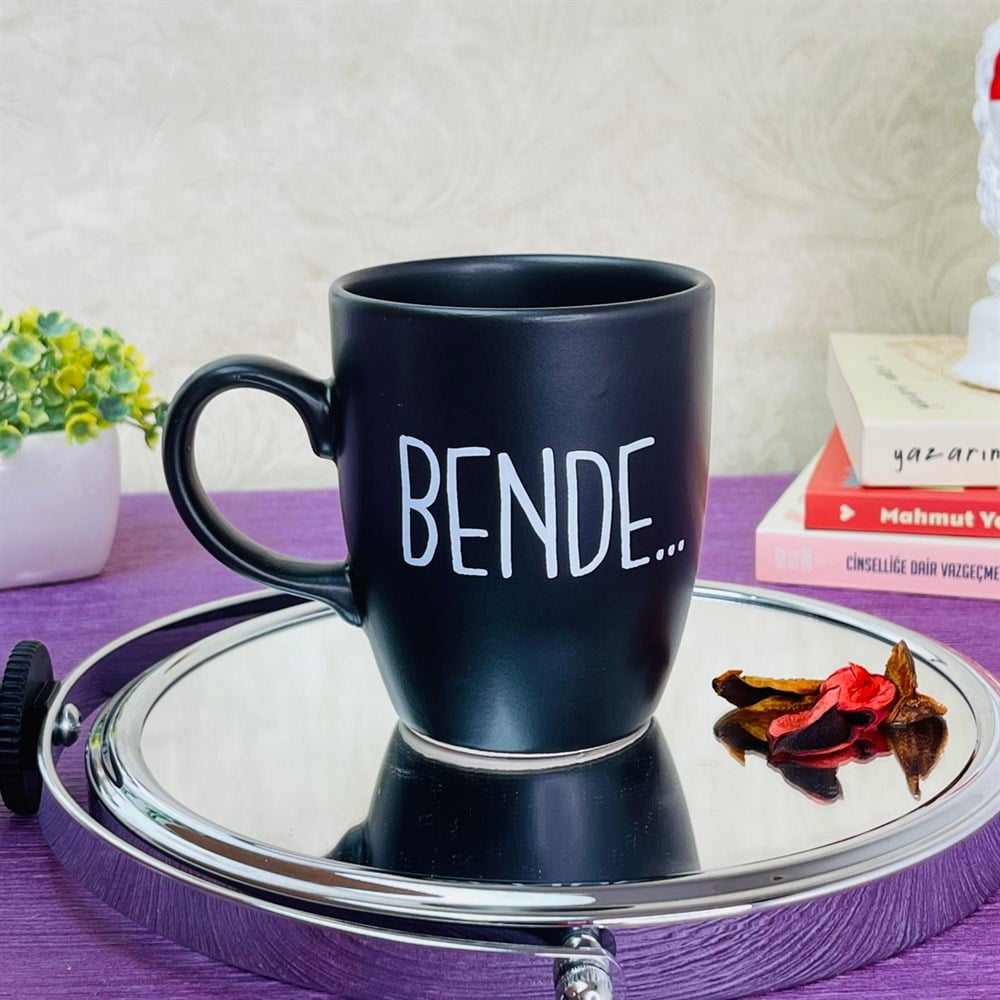 Bende... Tasarımlı Siyah Kupa Toptan