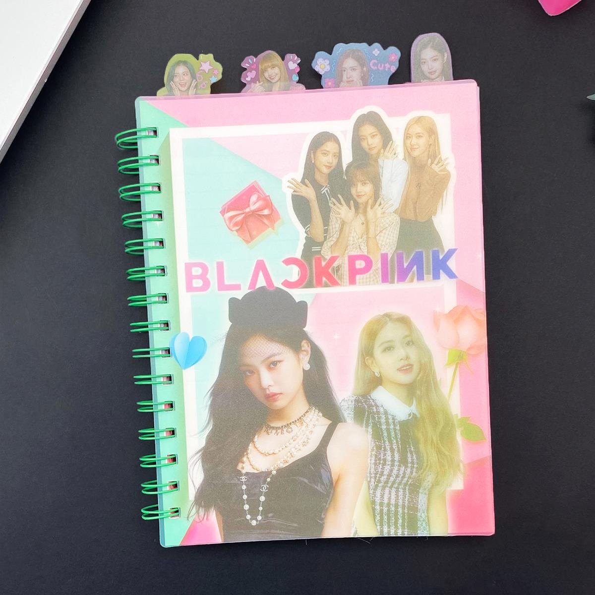 Black Pink Tasarımlı Bölmeli Defter