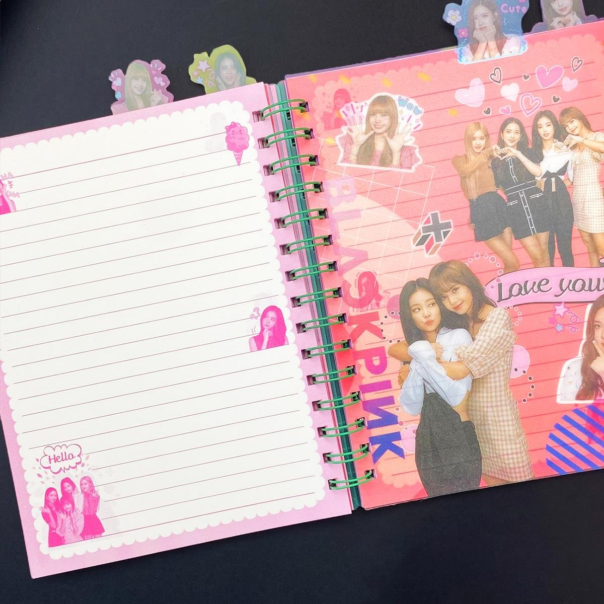 Black Pink Tasarımlı Bölmeli Defter