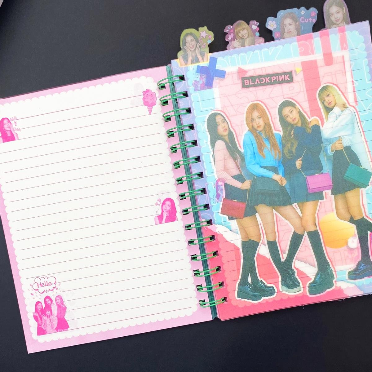 Black Pink Tasarımlı Bölmeli Defter