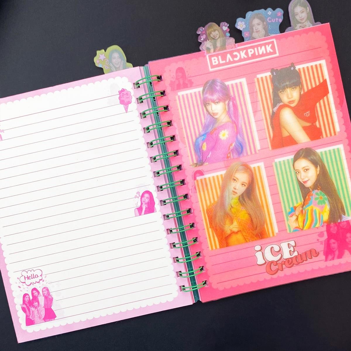 Black Pink Tasarımlı Bölmeli Defter