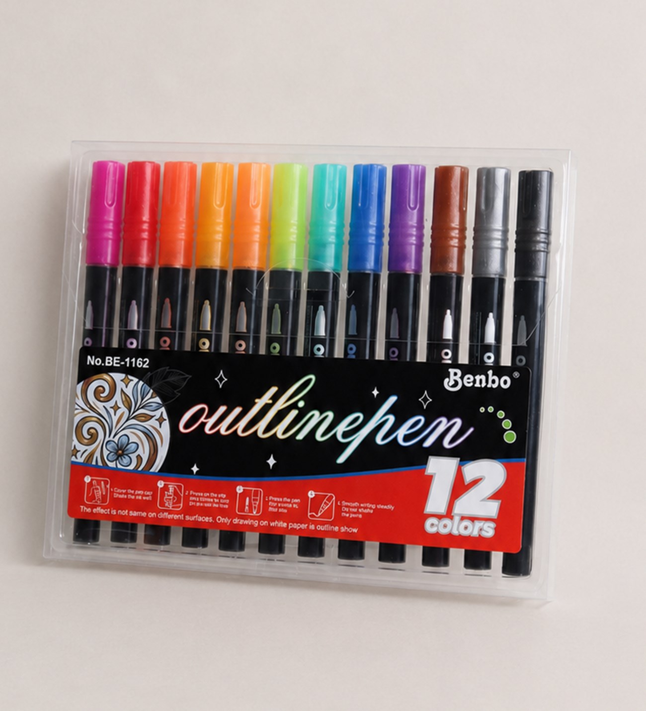 Bm-2510 12 Renk Gümüş Yaldızlı Marker Set