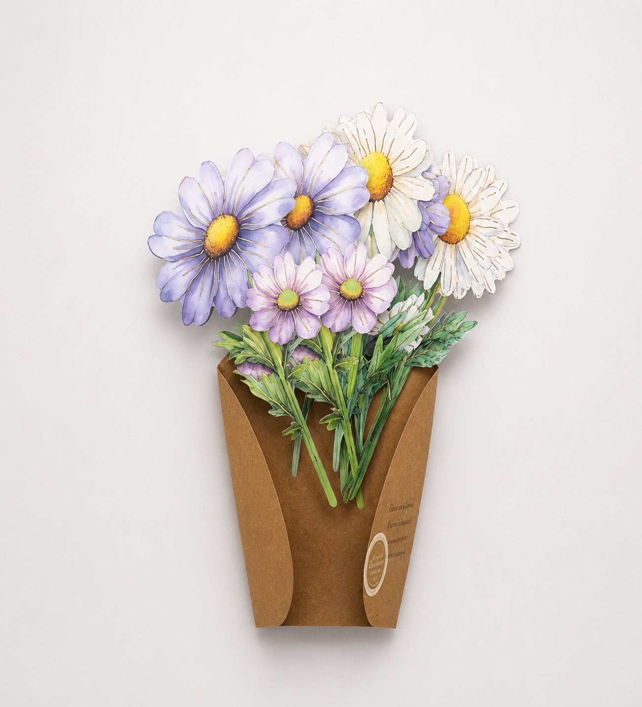 BM-2582 Çiçek Buketi Scrapbook Kağıdı 8 Adet x 12