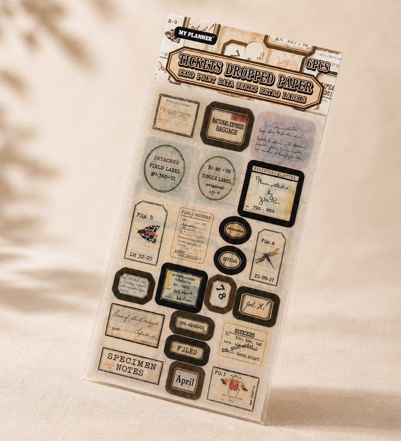 BM-2597 Retro Etiket Scrapbook Sticker Seti 6 Sayfa x 12