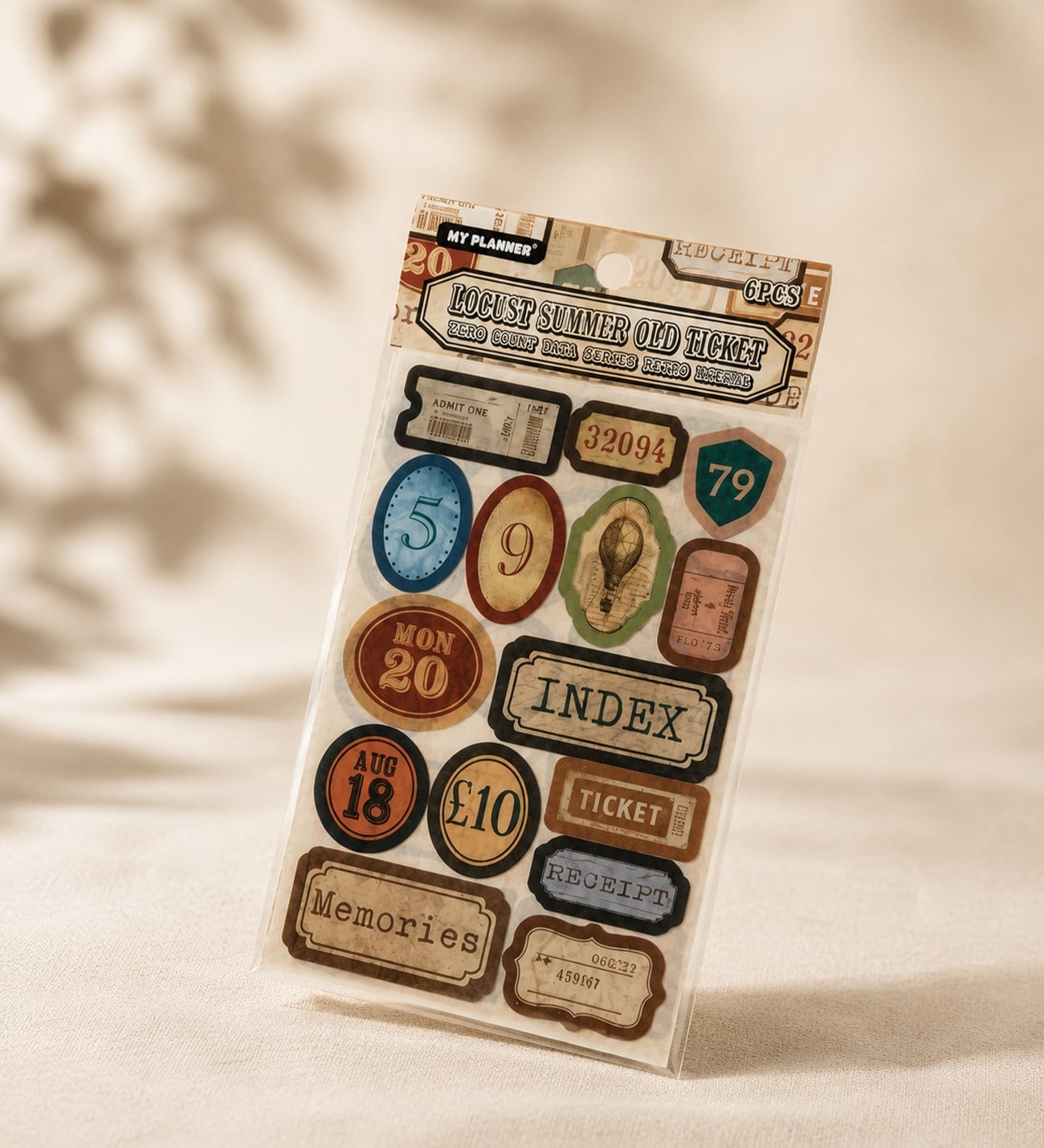 BM-2597 Retro Etiket Scrapbook Sticker Seti 6 Sayfa x 12